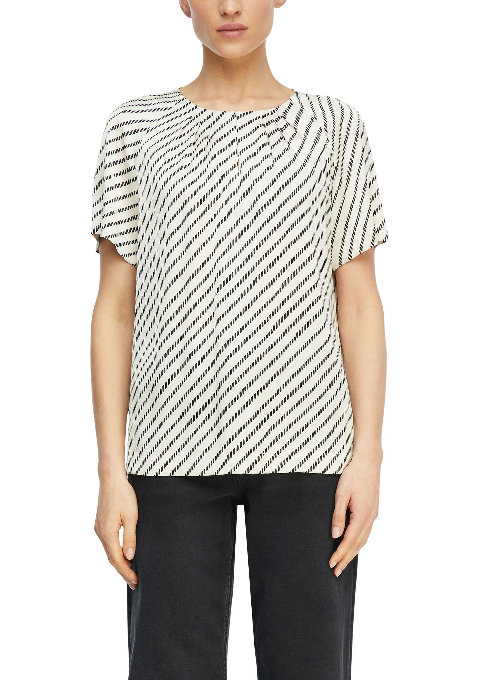 Comma |  Comma Businessbluse  | 36 | creme|schwarz