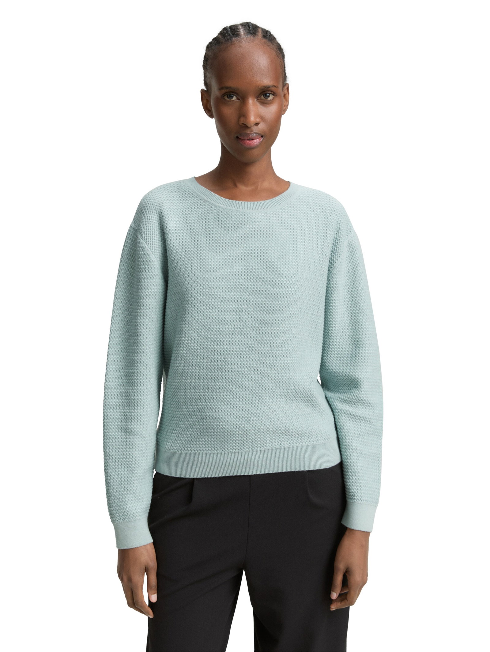 structured knit pullover, Silver Cloud Blue #5