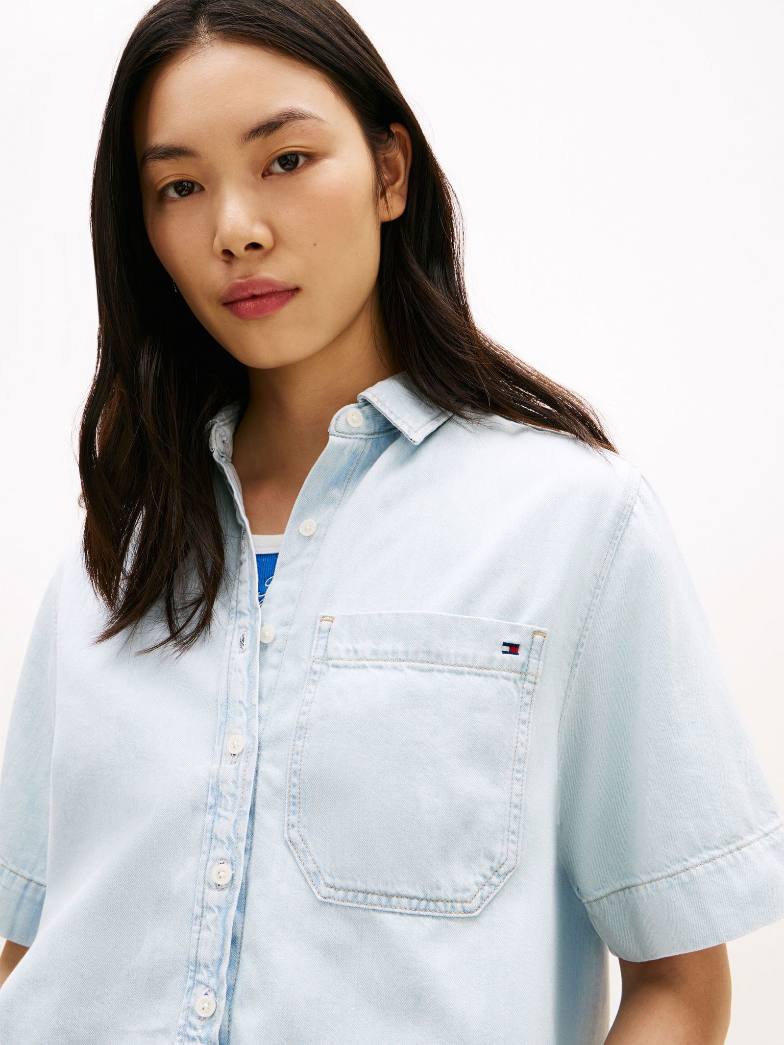 |  DNM TAM RELAXED SHIRT SS, DENIM | L | denim light