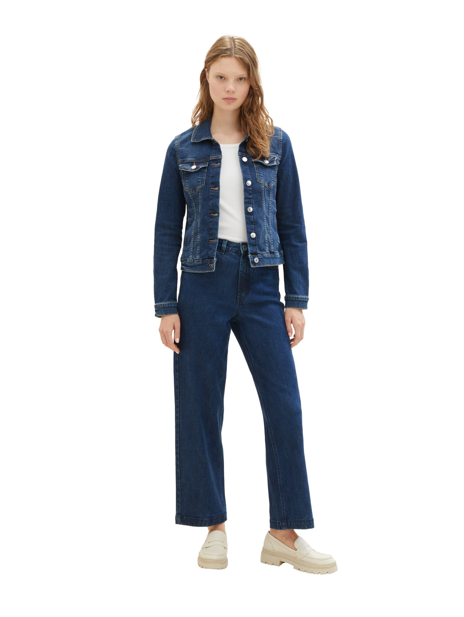 easy denim jacket, Used Mid Stone Blue Denim #4