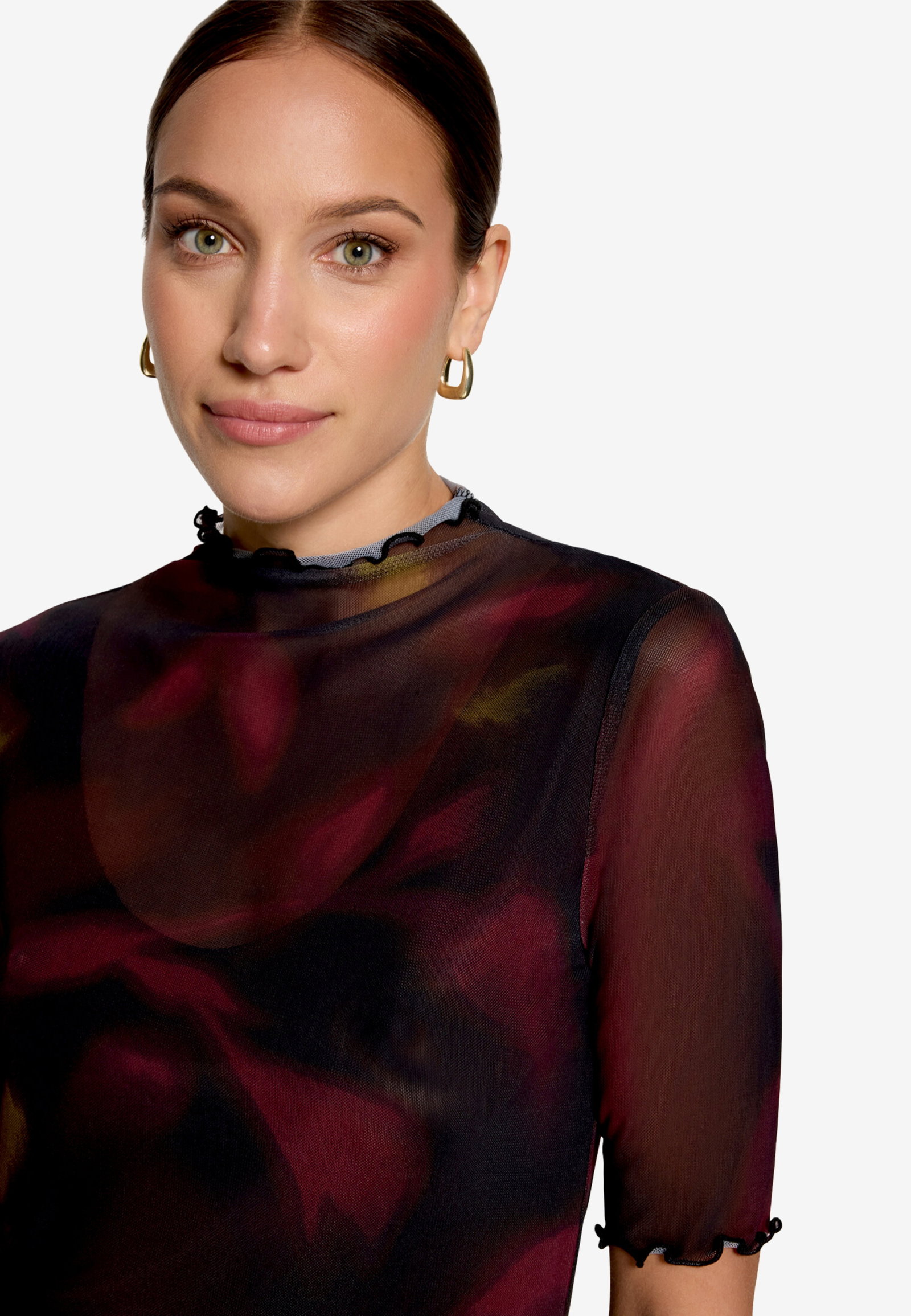 Shirt Kurz 1/2 Arm, Black/Dark Red #5