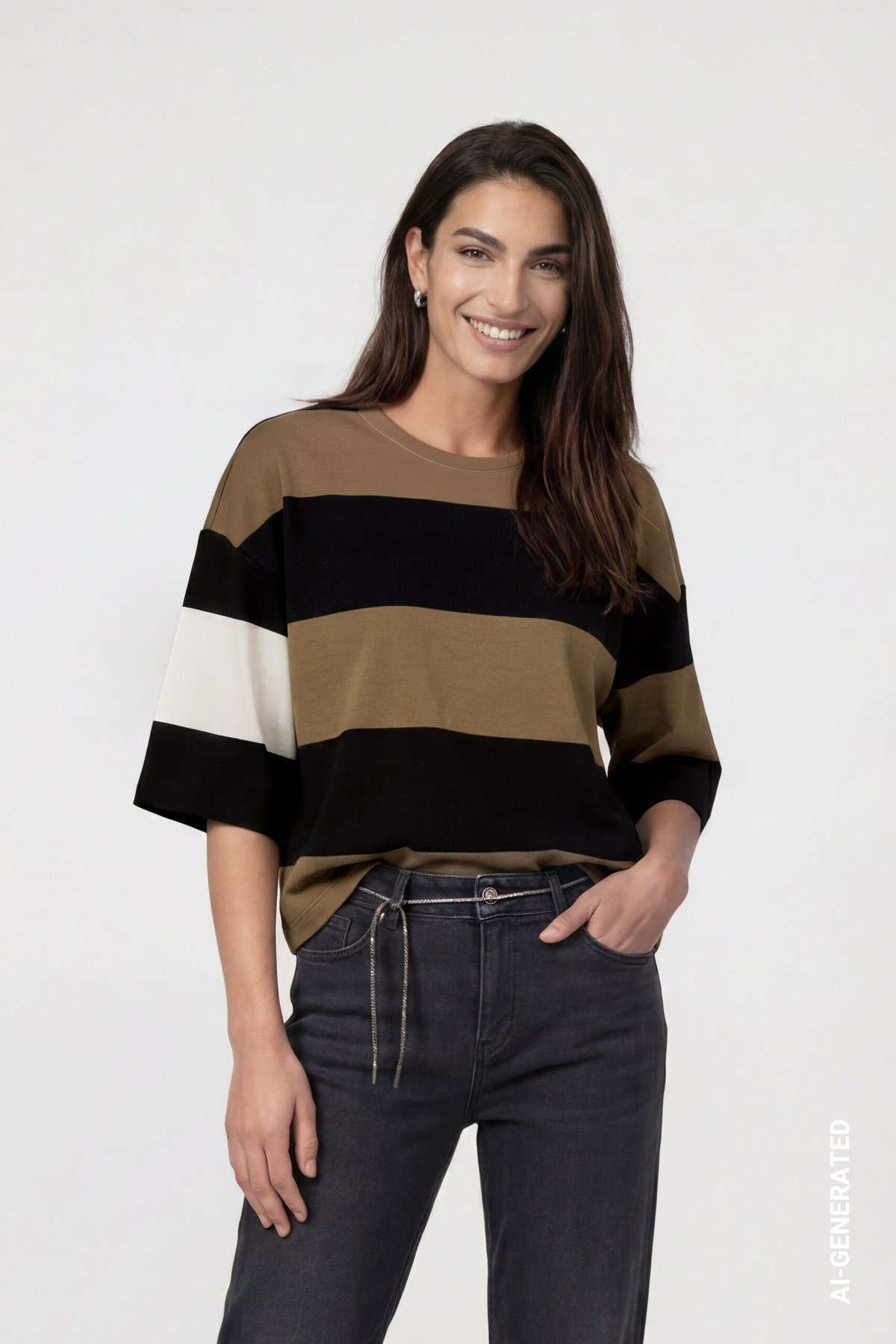 Sweatshirt, schwarz ringel #2