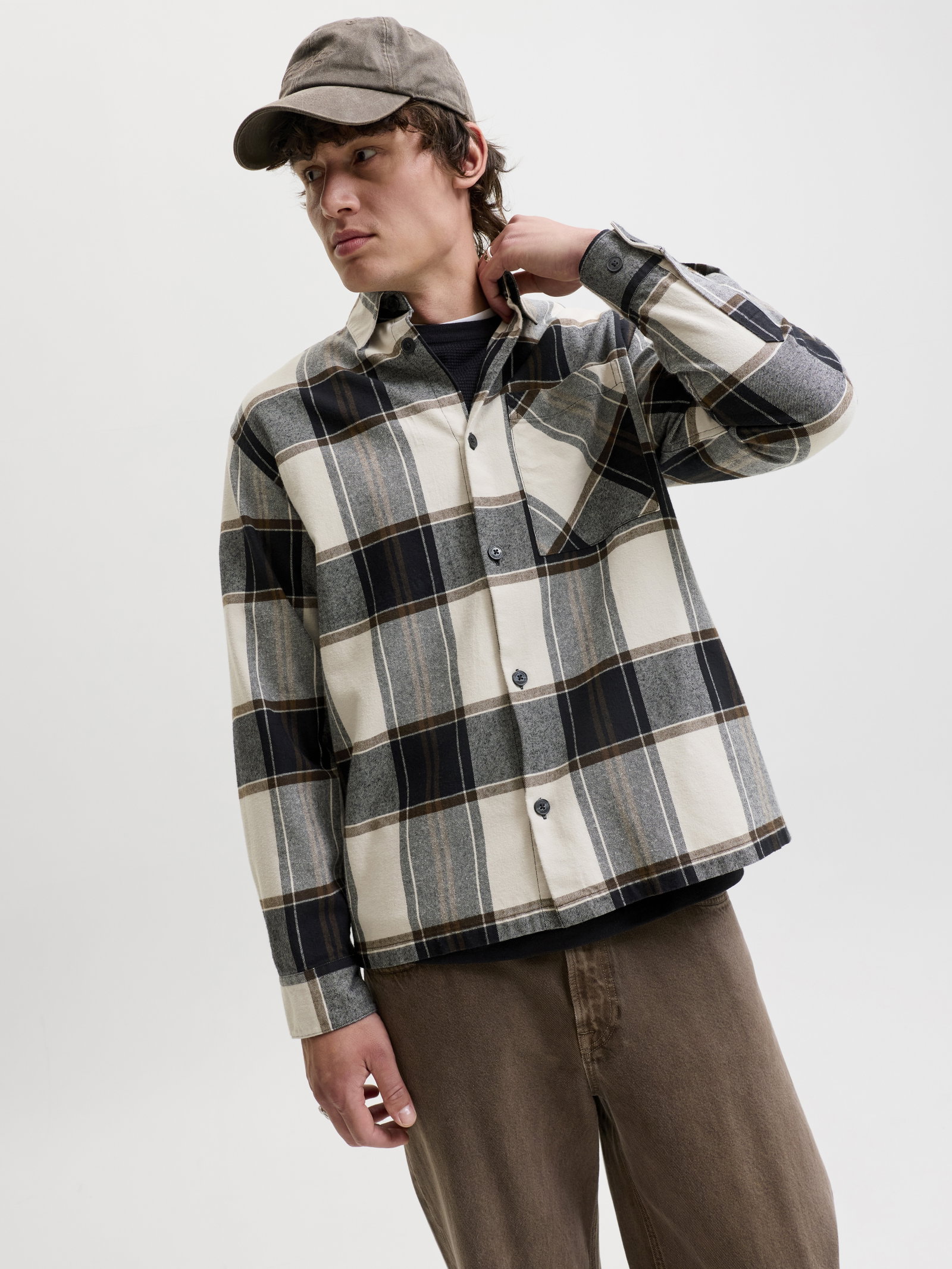 JJEJACKSON OVERSHIRT LS SN, Cloud Dancer/CHECK #6