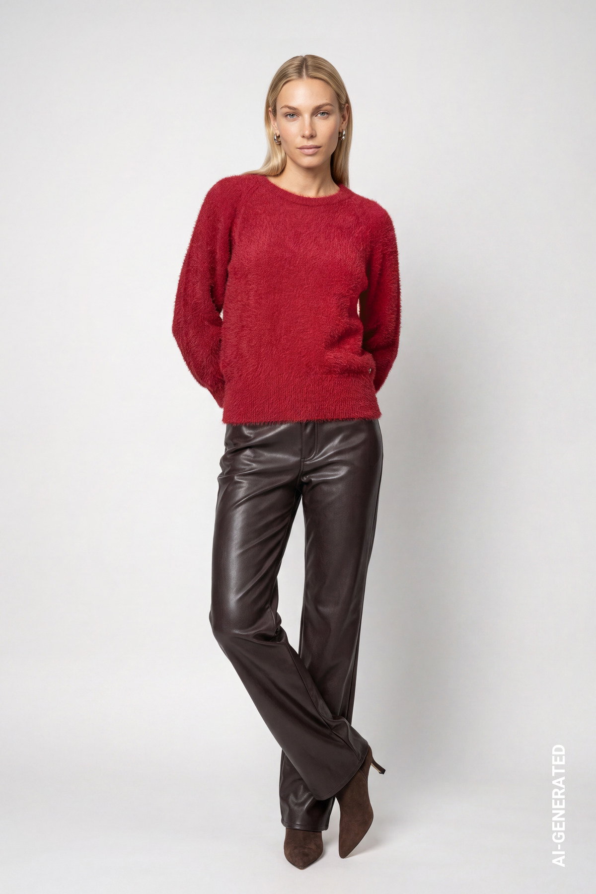 Pullover, red dahlia #6