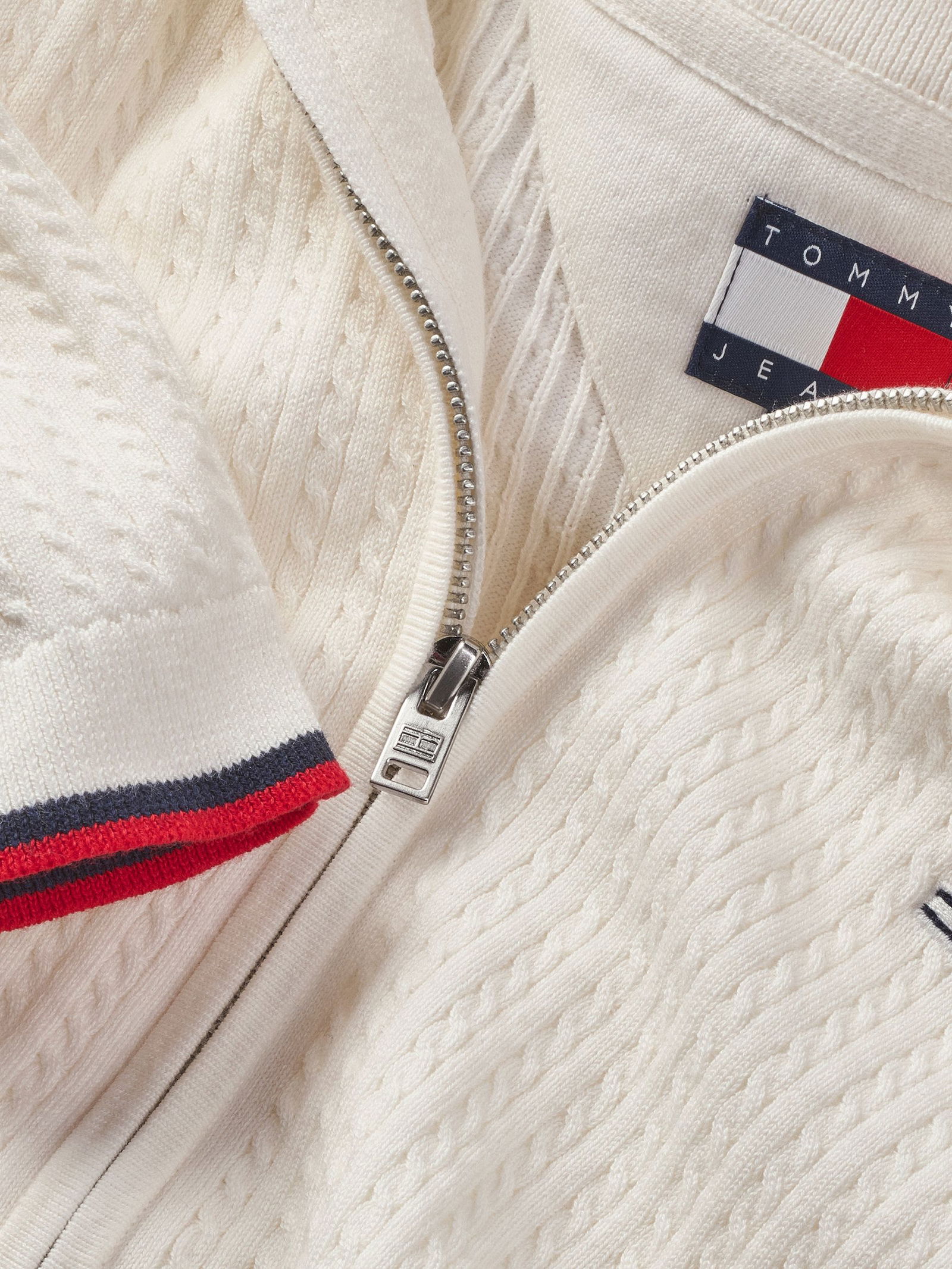 | TJW CABLE ZIP THRU CARDIGAN | S | ancient white