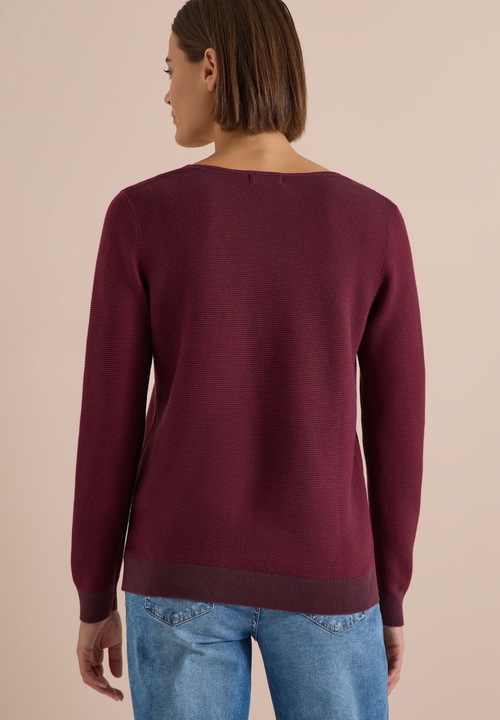 NOS 2-Tone V-Neck, berry red #4
