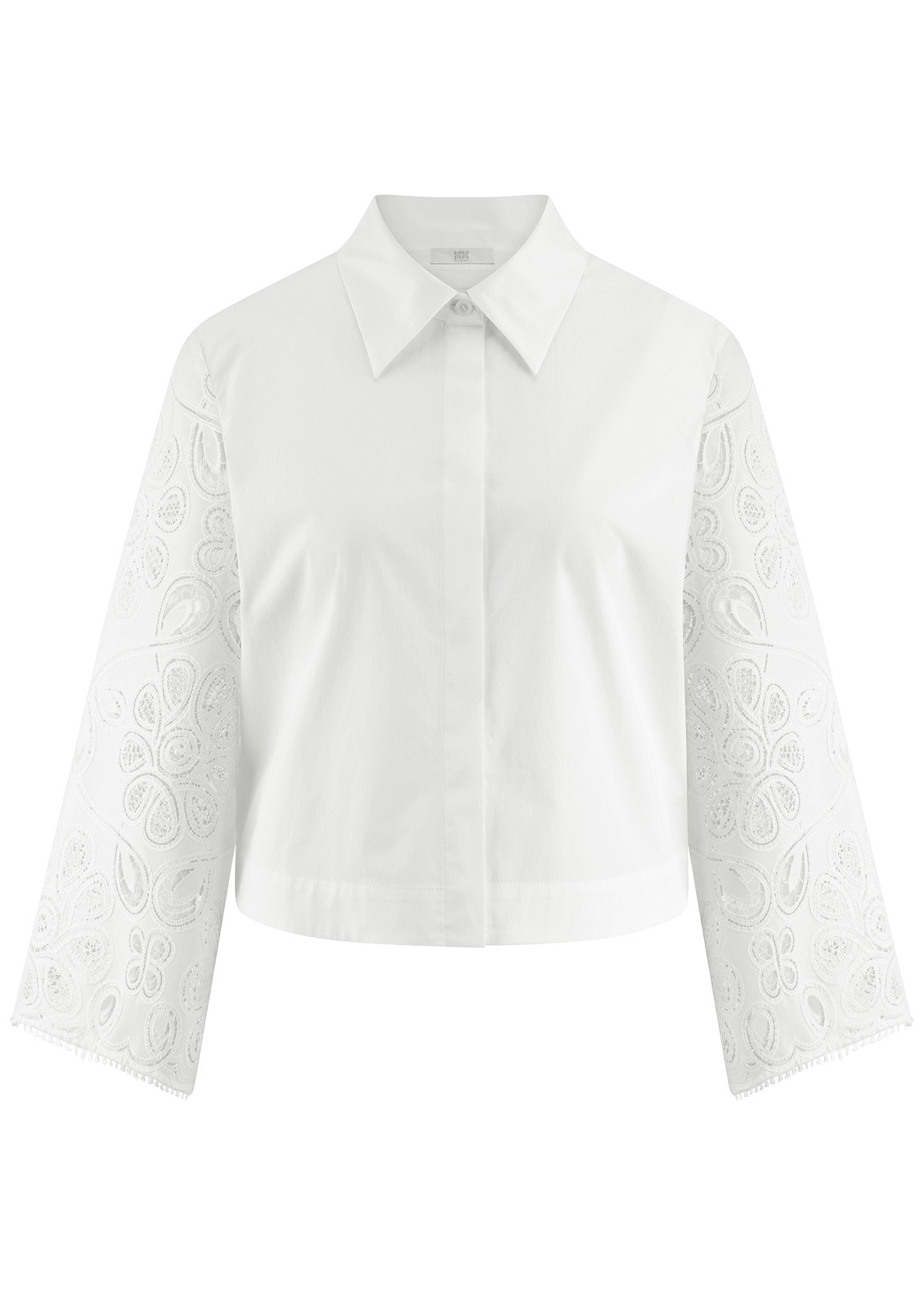 Riani Popelinebluse mit bestickten Ärmeln #1