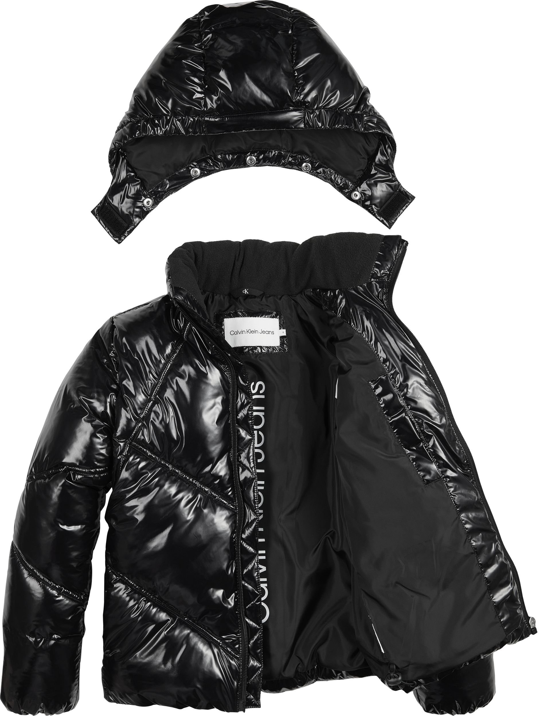 CUTS SEAMS QUILTED SHINY JACKET