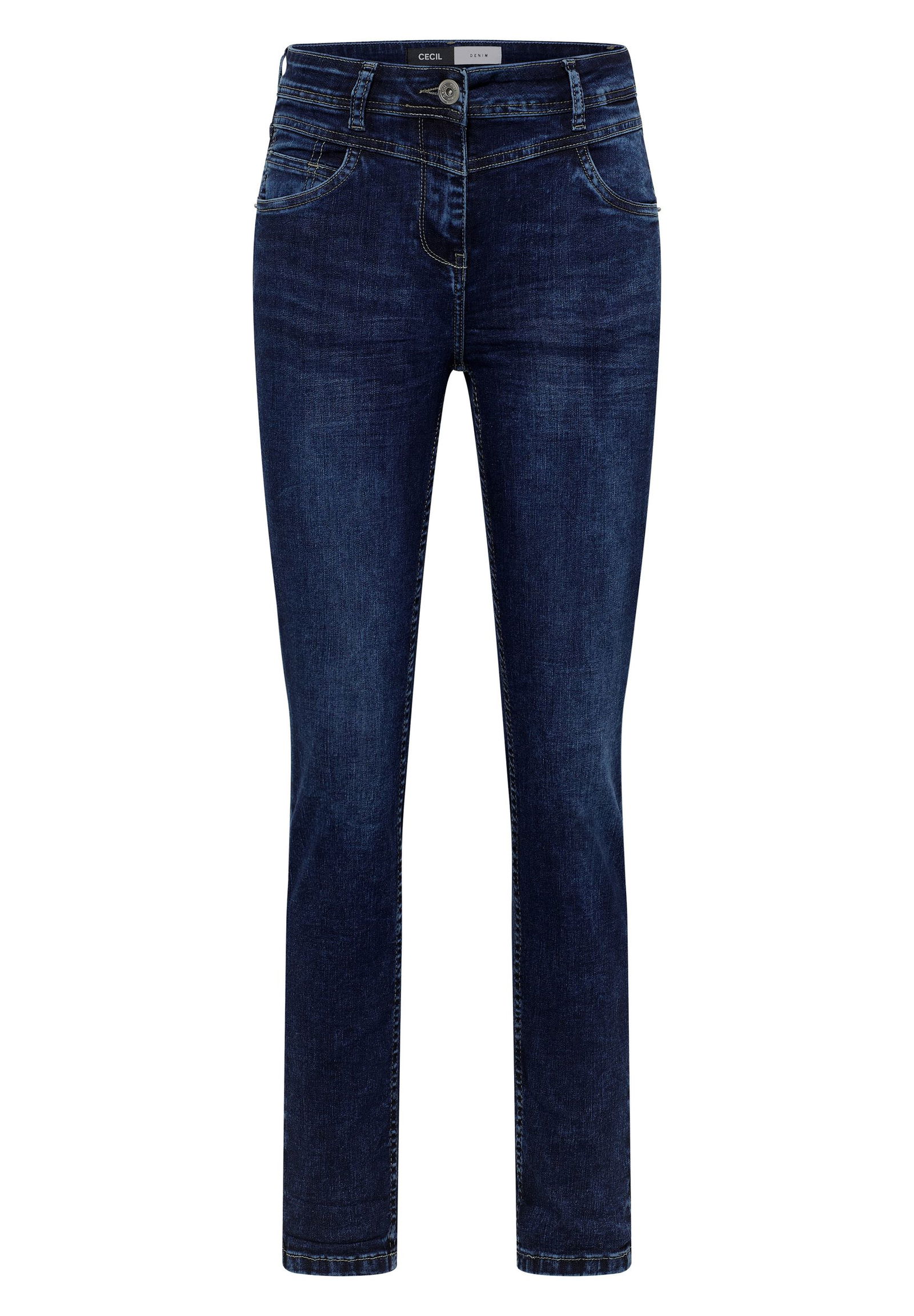 CECIL | CECIL Straight Leg Jeans | 30/32 | mid blue used wash
