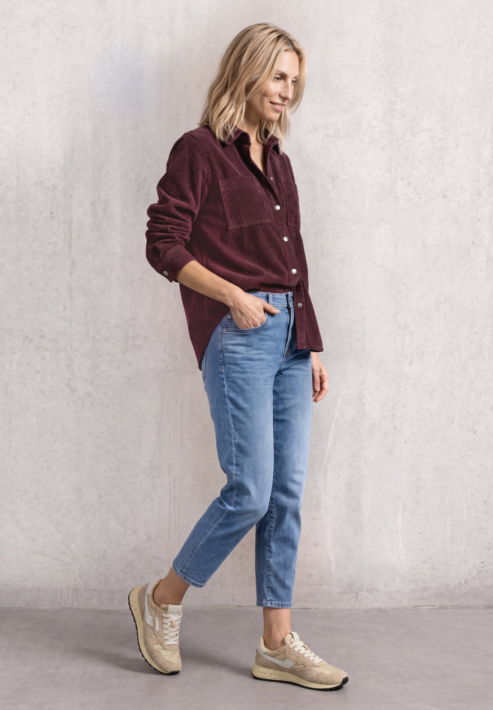 Corduroy shirtcollarblouse w p, rustic rouge #5
