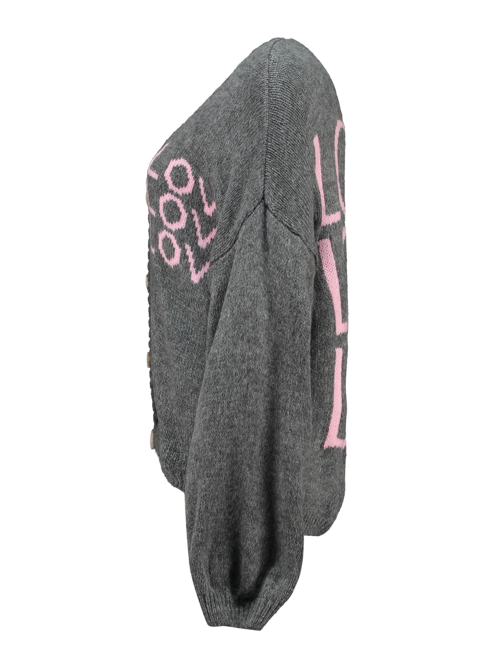 Hailys | Hailys Strickjacke | Cardigan | L/XL | grey/rose love
