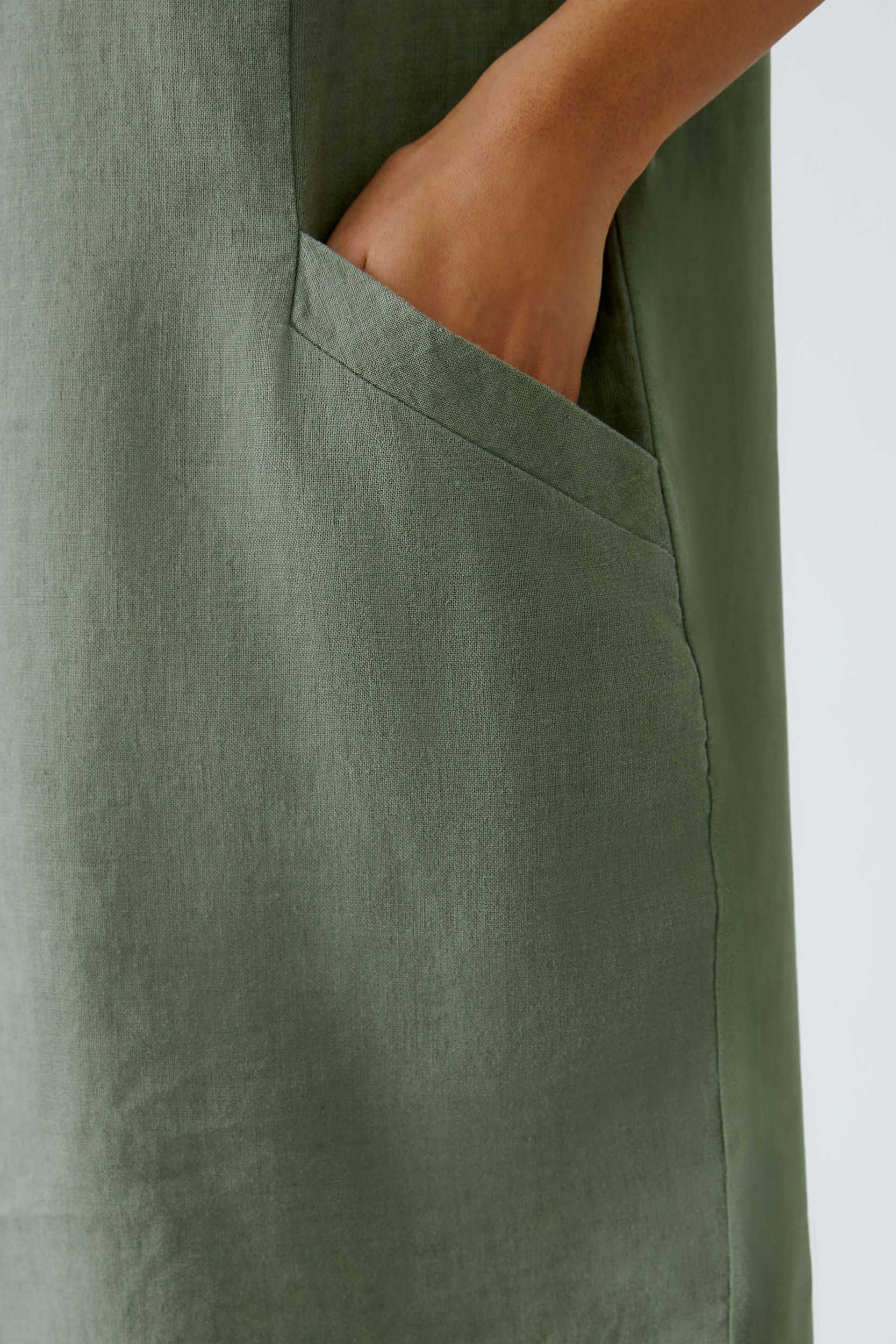 Oui |  Oui Kleid aus Leinen  | 44 | shaded moss