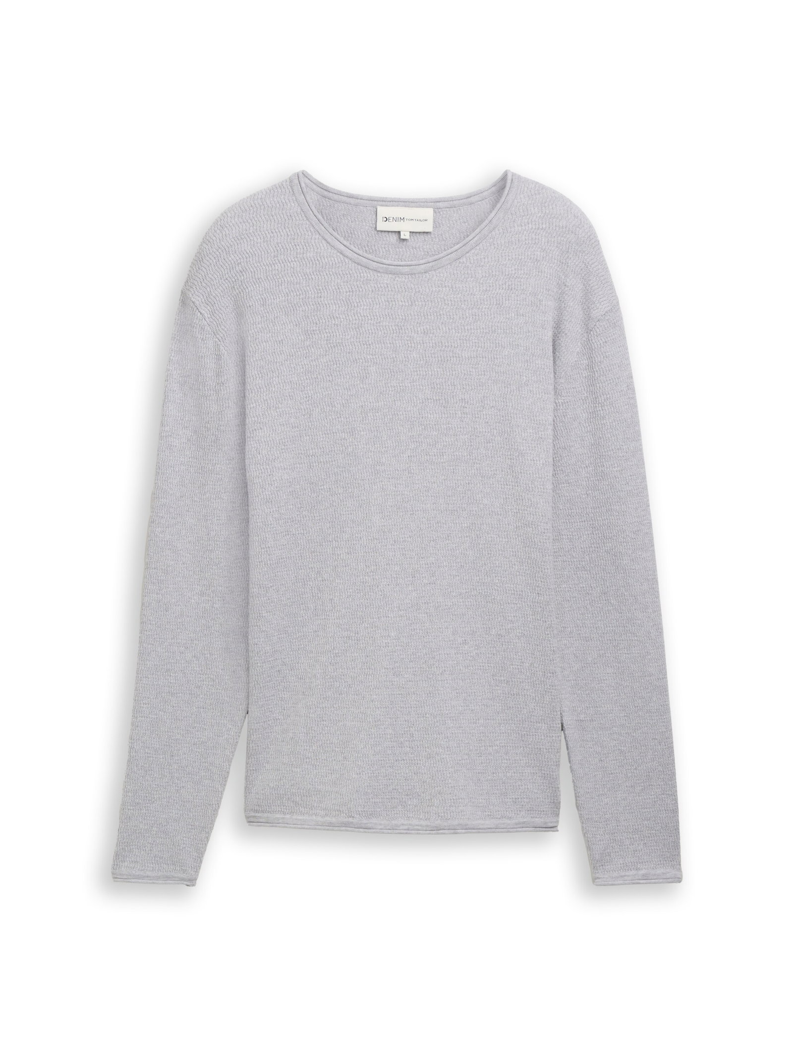 structured roll edge knit, Light Stone Grey Melange #7