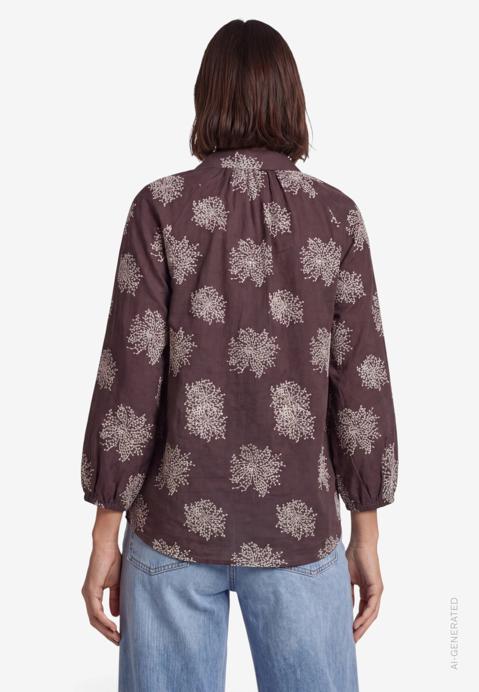Bluse Lang 1/1 Arm, Brown/Beige #3