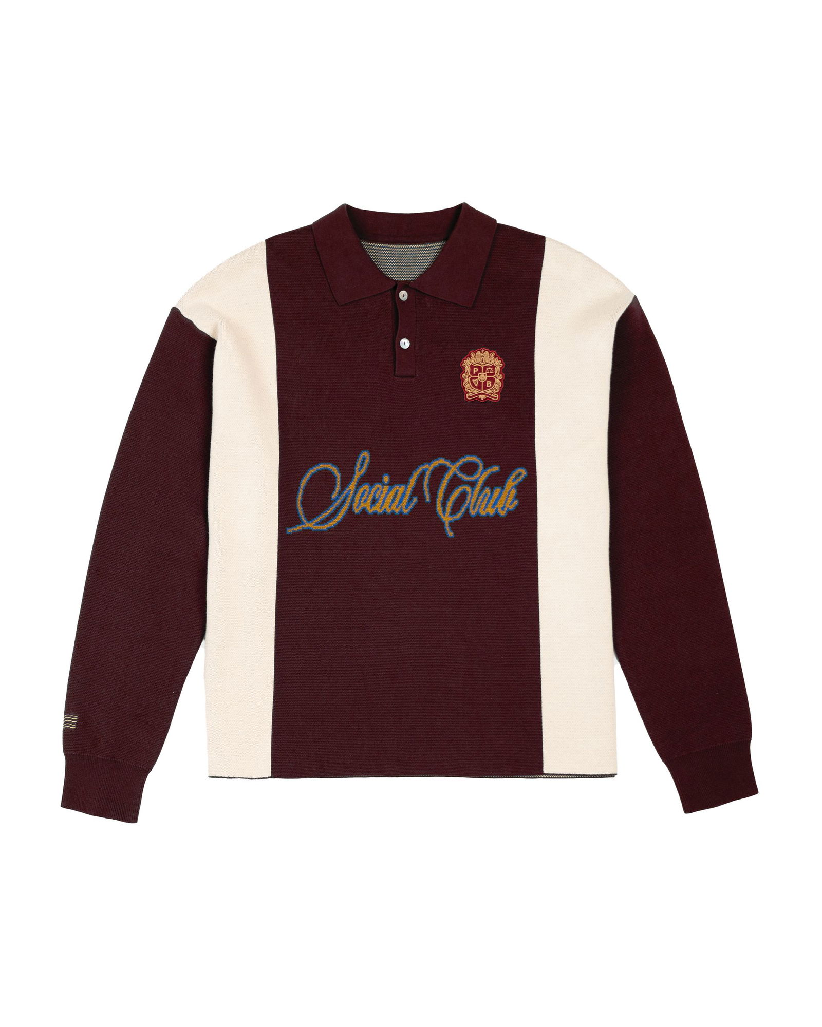Prohibited |  Prohibited Sweater Contrast Clubhouse Knit | M | bordeaux