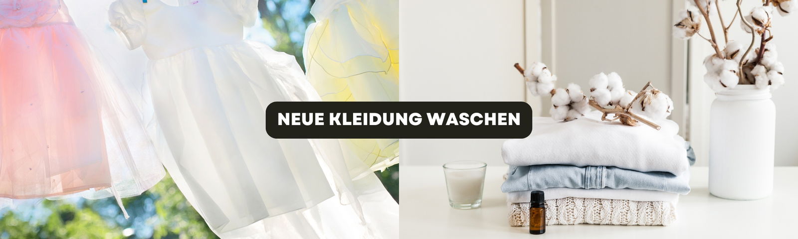 Neue Kleidung waschen: Wie viel Grad ist ideal? Banner Blogbeitrag neue Kleidung waschen
