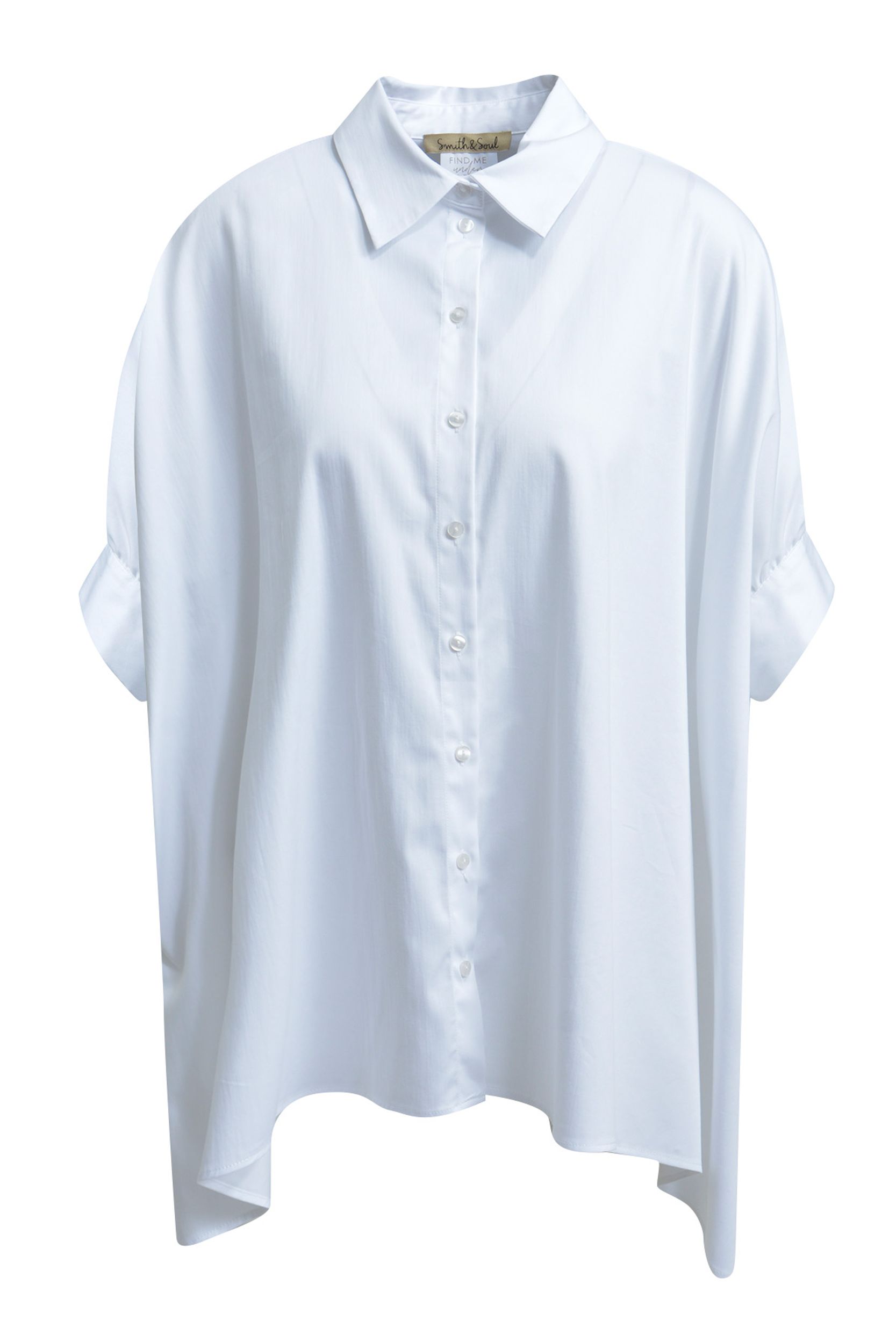  |  OVERSIZE SHIRT COLLAR BLOUSE, WHITE | L/XL | white