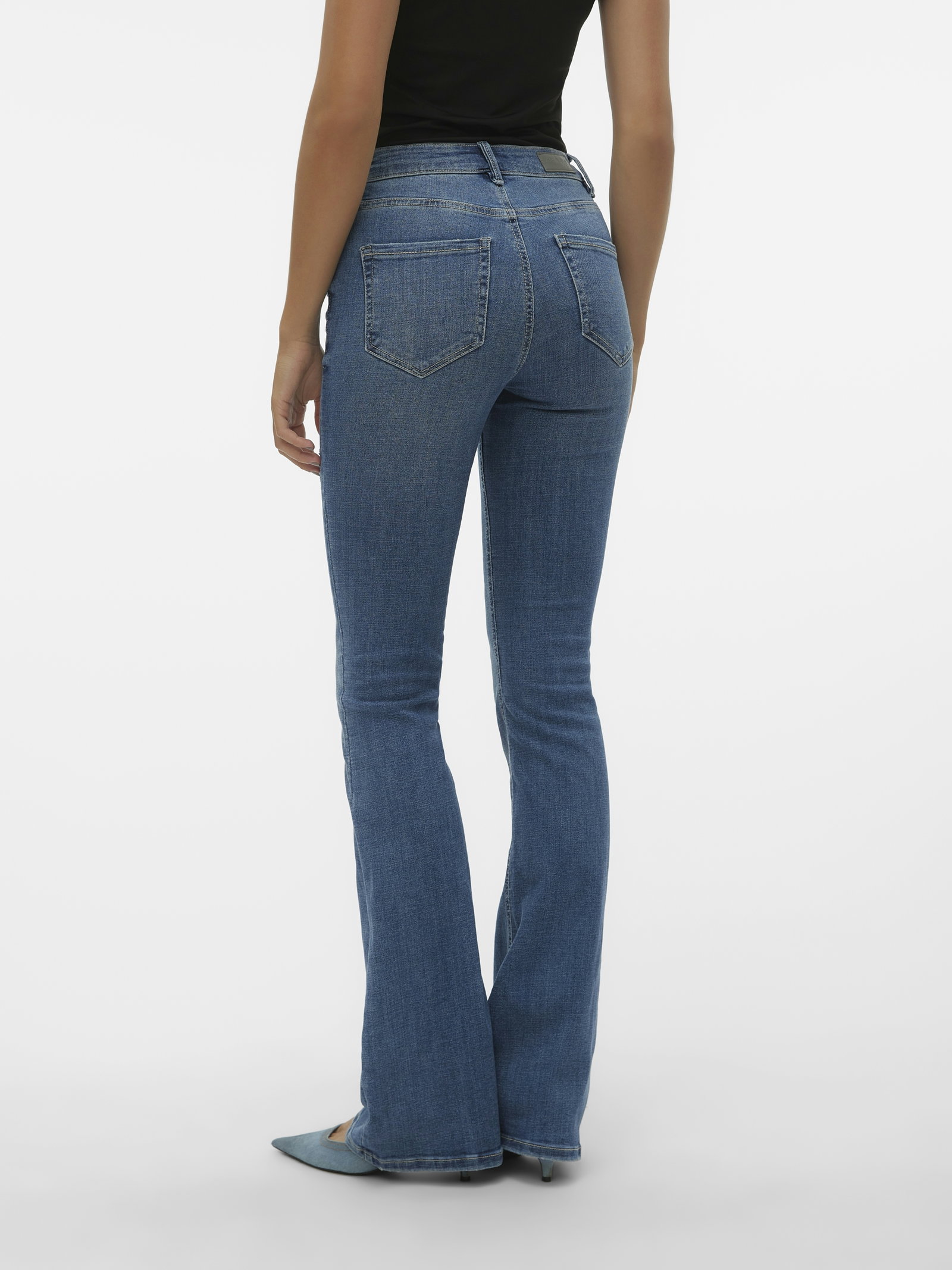 VMFLASH MR FLARED JEANS LI347 GA NO, Medium Blue Denim #3