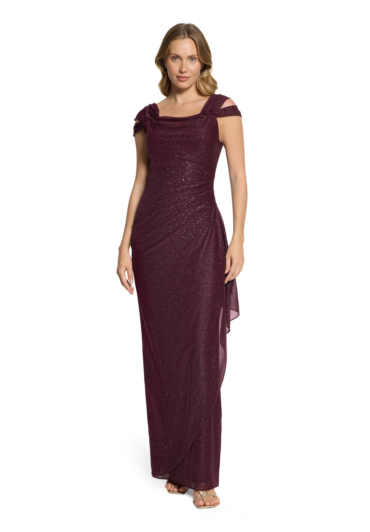 Kleid Lang 1/2 Arm, Grey/Dark Red #3