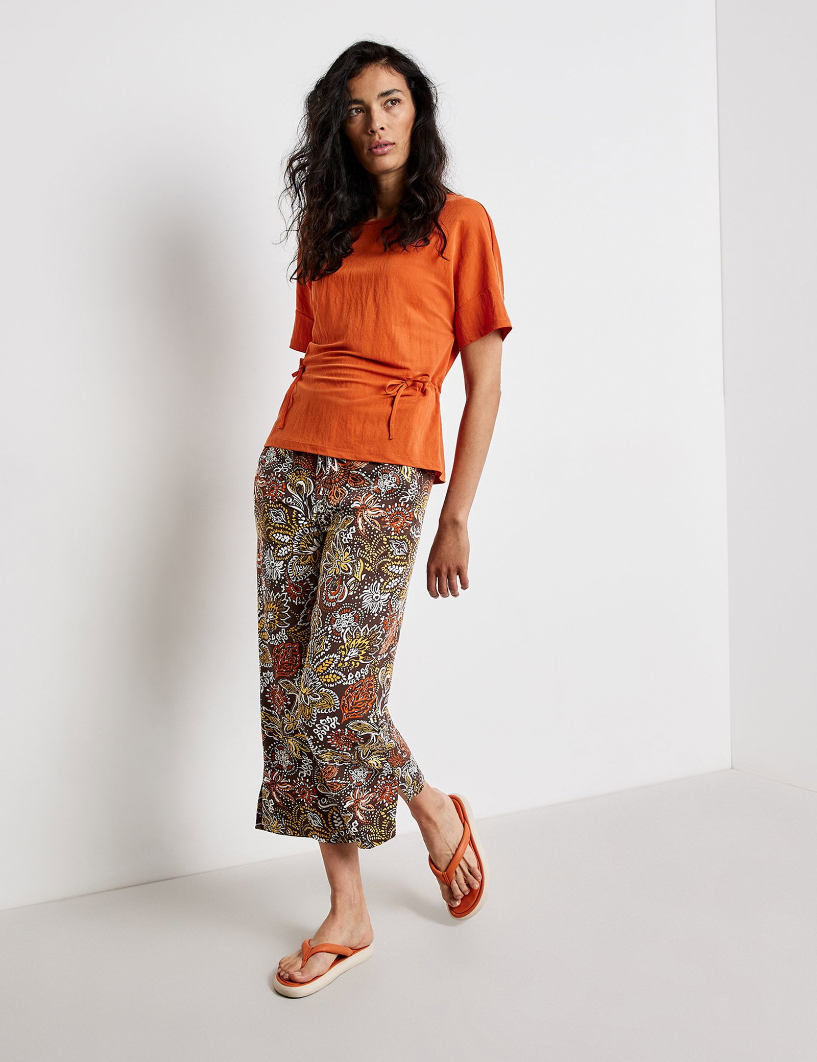 Gemusterte Hose Easy Fit EcoVero