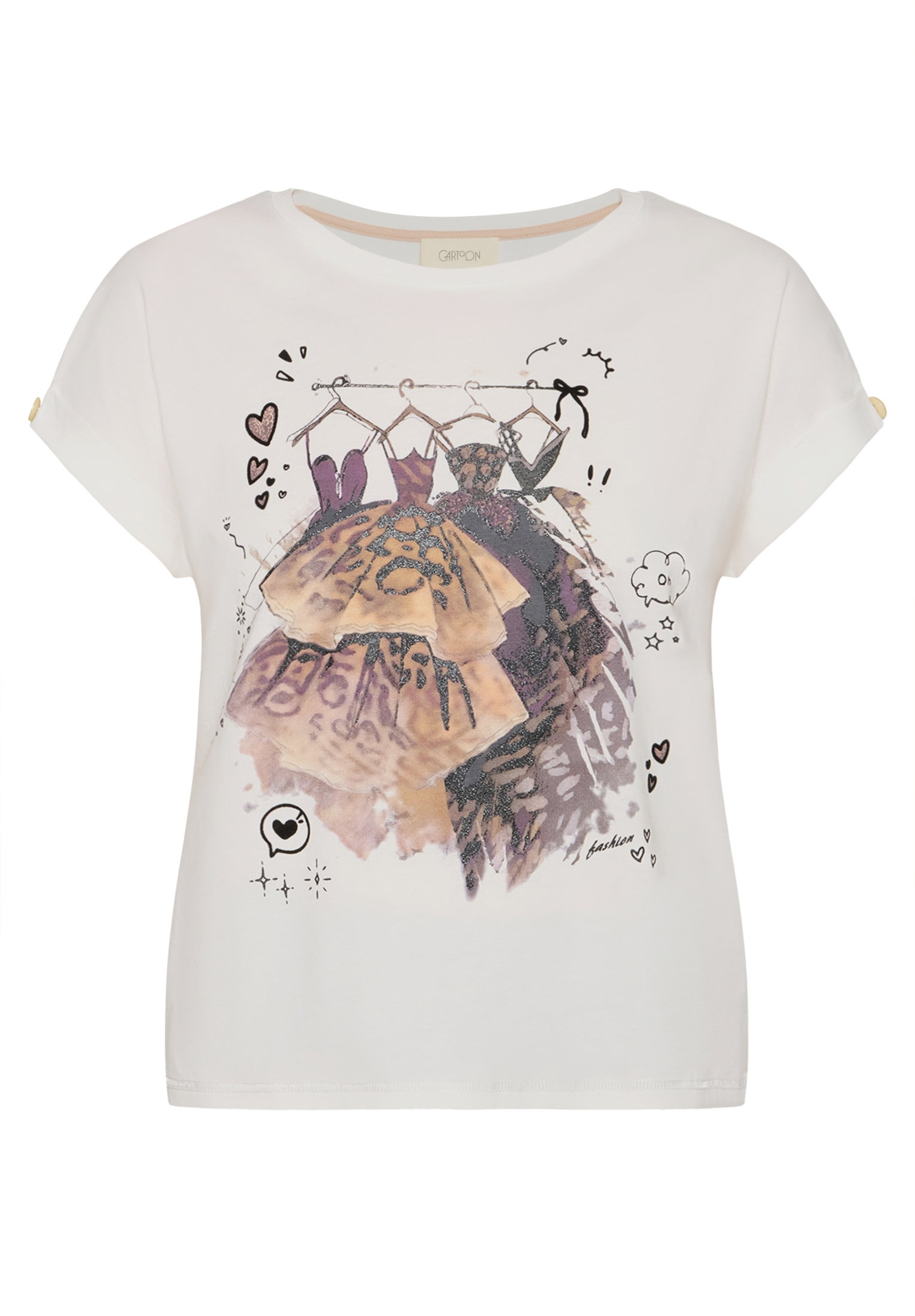 Shirt Kurz 1/2 Arm, Patch Cream/Beige #1