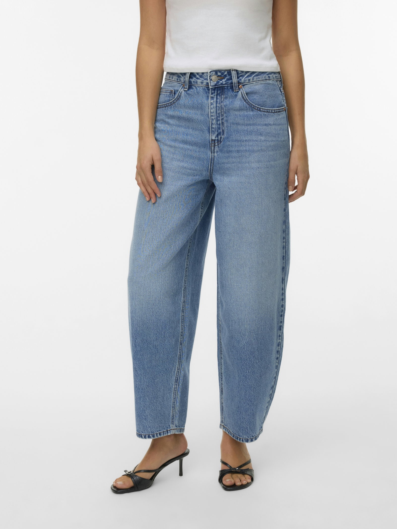 VMBILLIE HR BARREL ANK JEANS LI3154, Medium Blue Denim #5