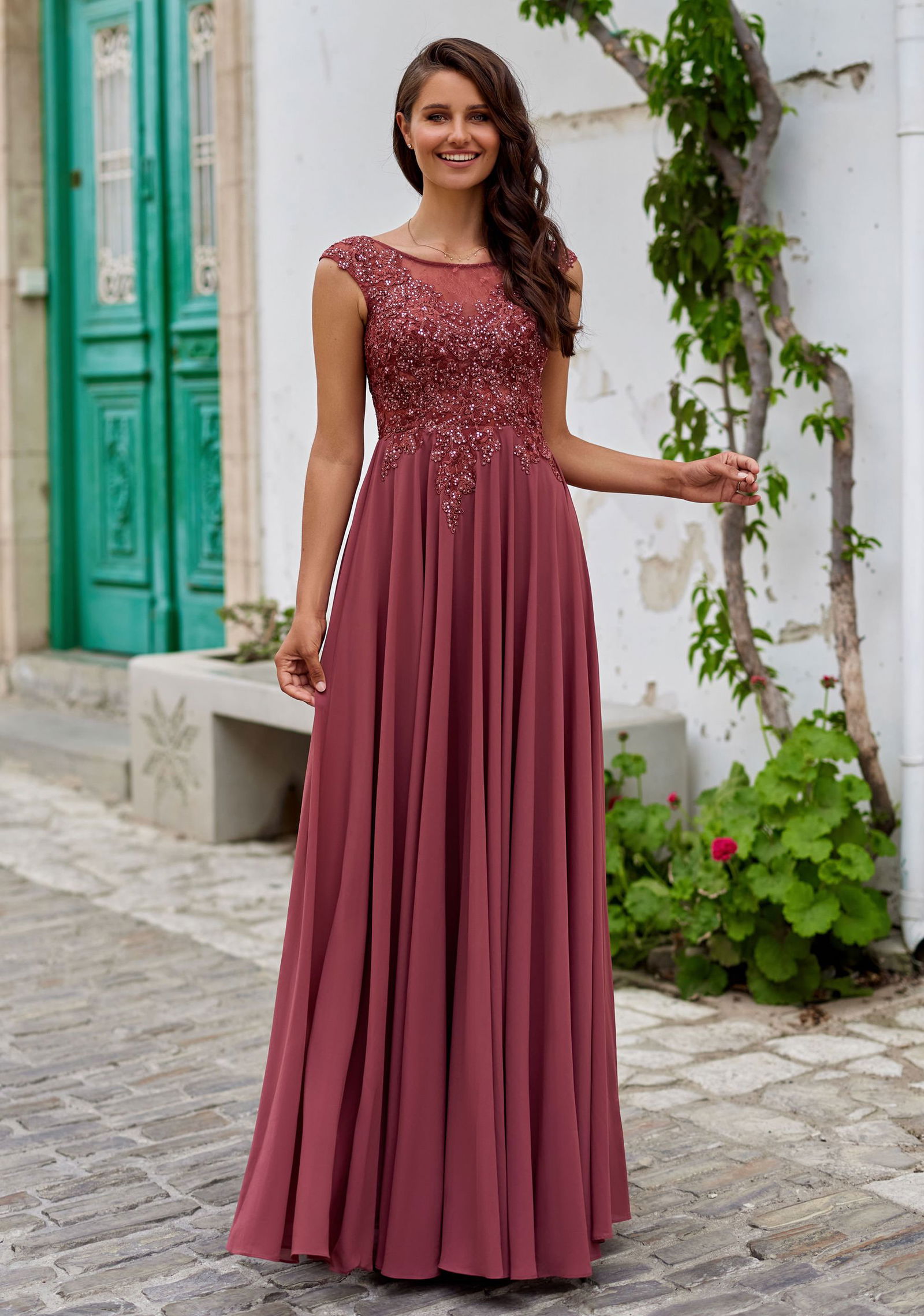 Christian Koehlert Chiffon Abendkleid
