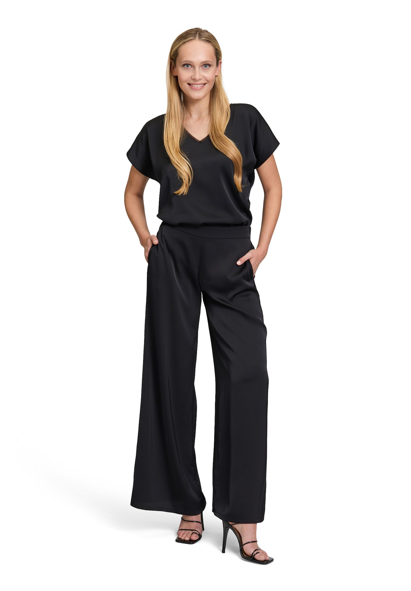 V by Vera Mont |  Satin-Bluse | 46 | schwarz