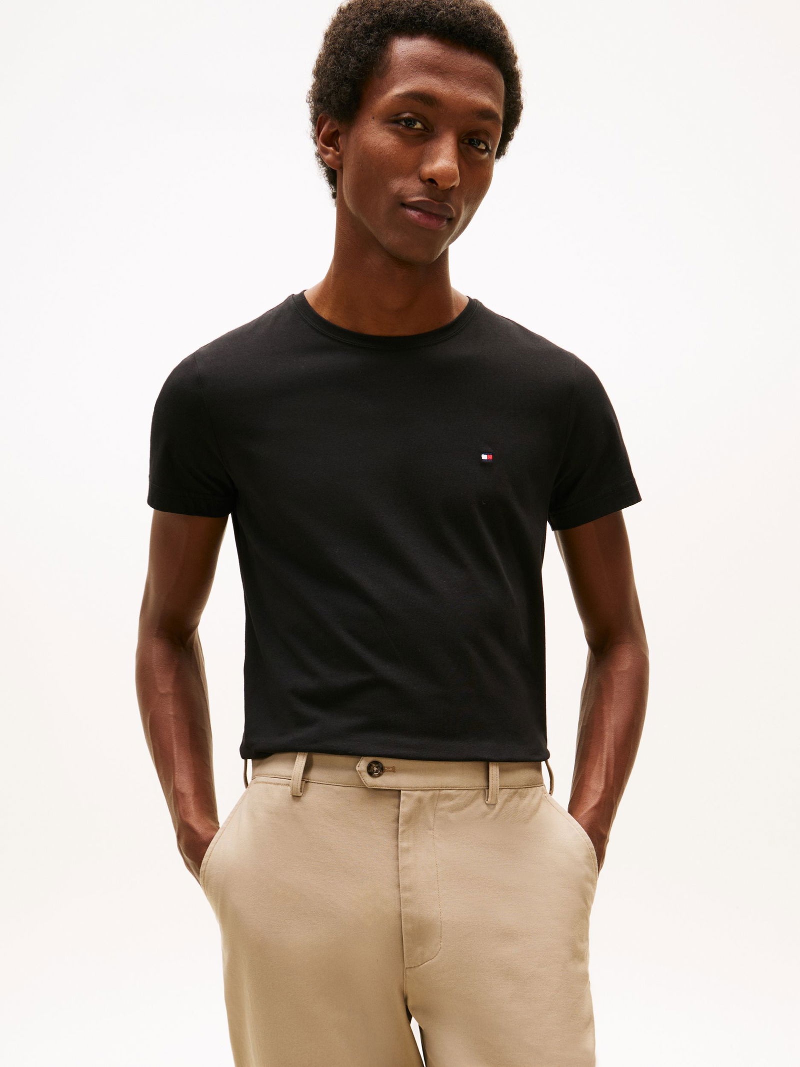 Tommy Hilfiger |  CORE STRETCH SLIM C-NECK TEE | S | black