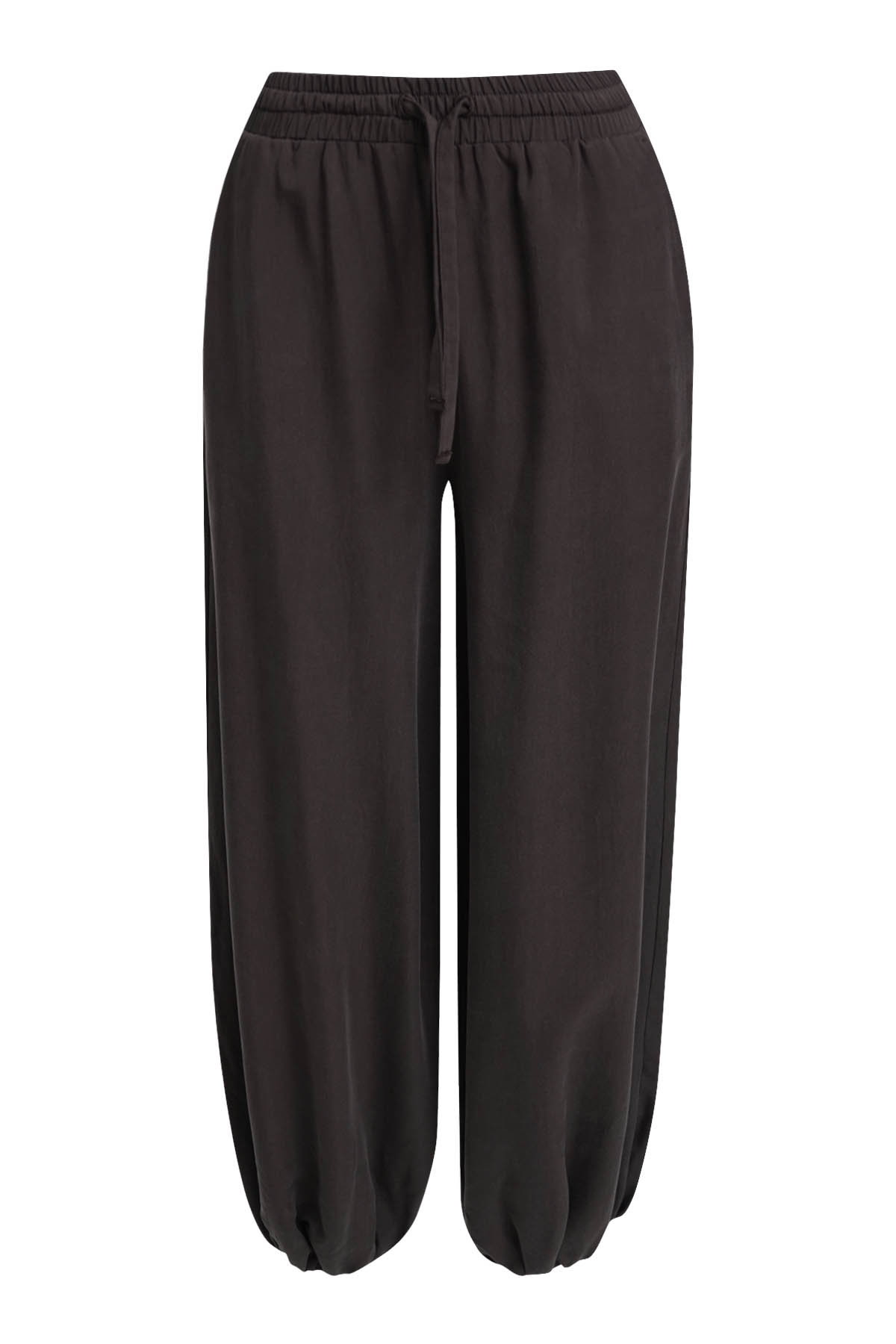 PANTS WITH BALLOON HEM, DARK CHOC #1