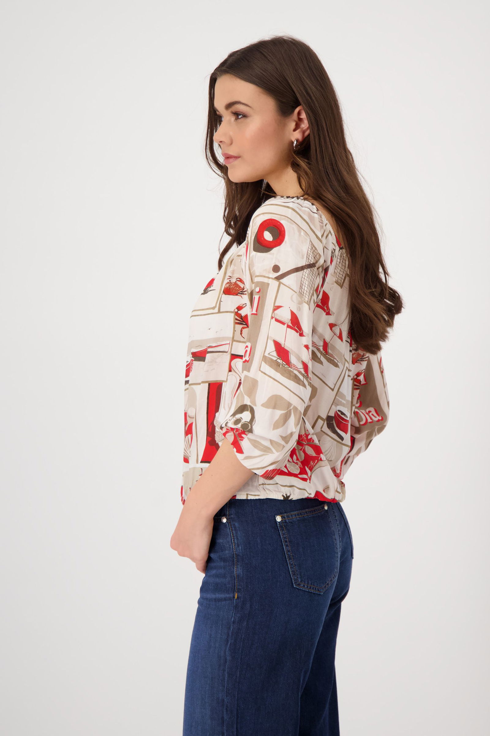 5dba98061d0903ccaac36eeac135276a Monari |  Monari Druckbluse  | 46 | red gemustert