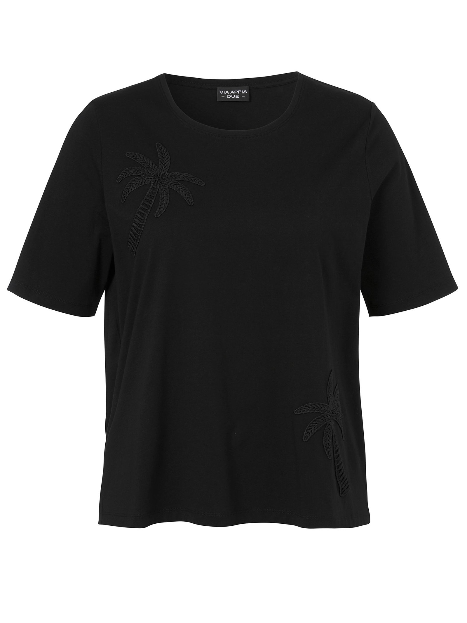 VIA APPIA DUE |  T-Shirt Rundhals 1/2 Arm Schmuck | 46 | schwarz