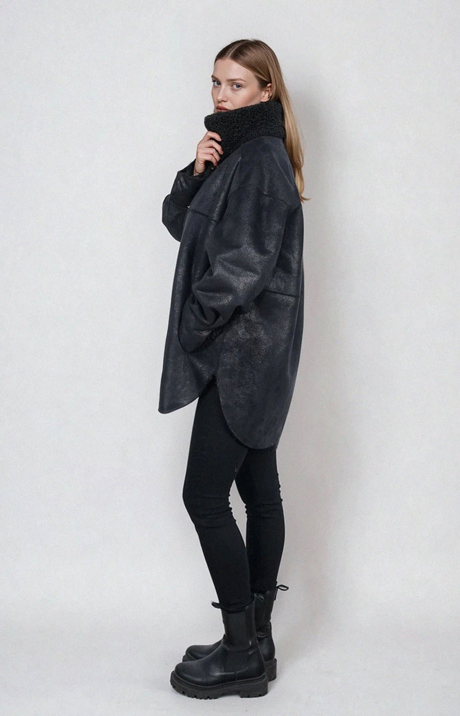 Blonde No.8 Wendejacke JORDY aus Kunstleder und Teddyfell #2