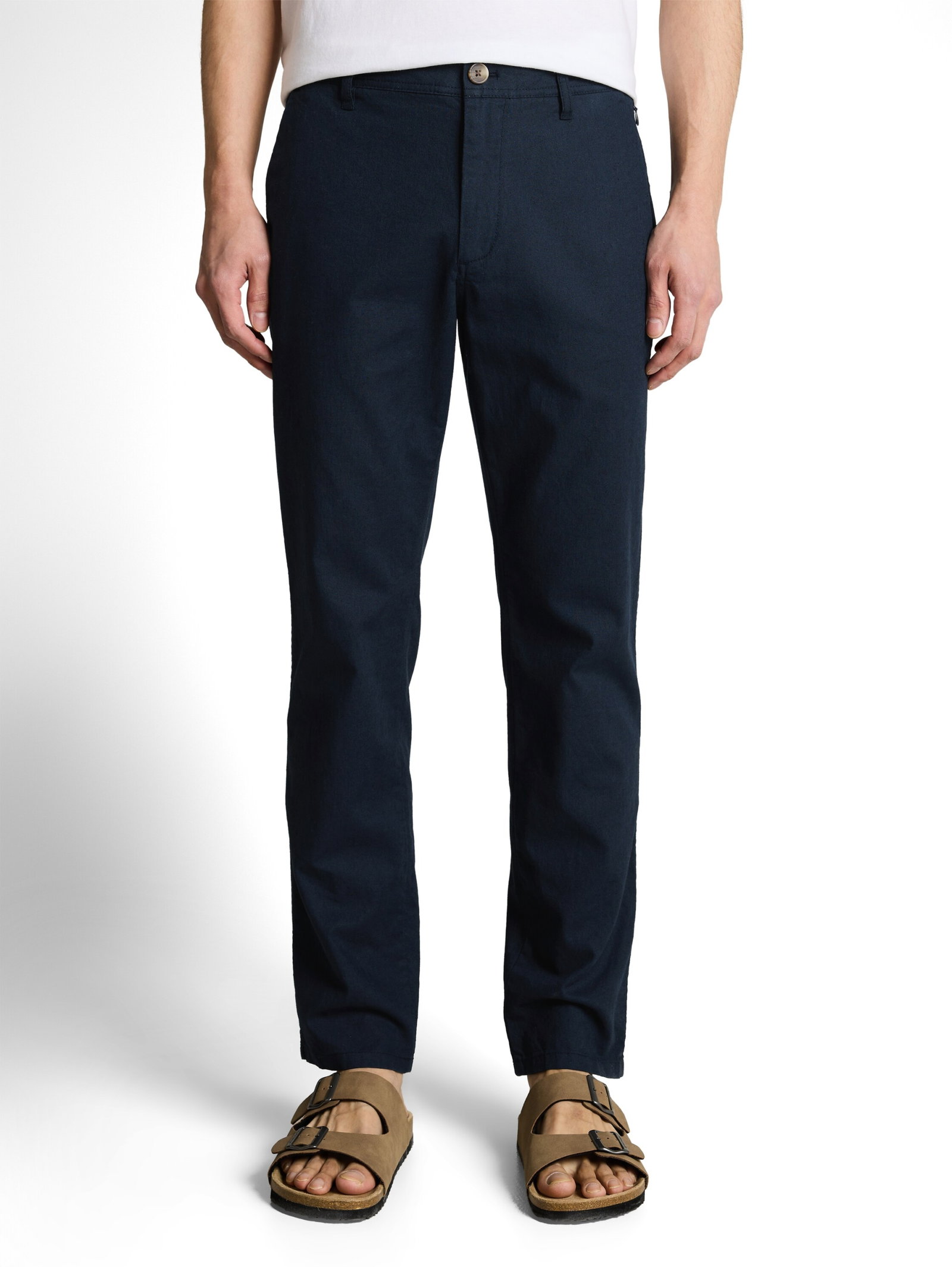 regular cotton linen chino pan, sky captain blue #2