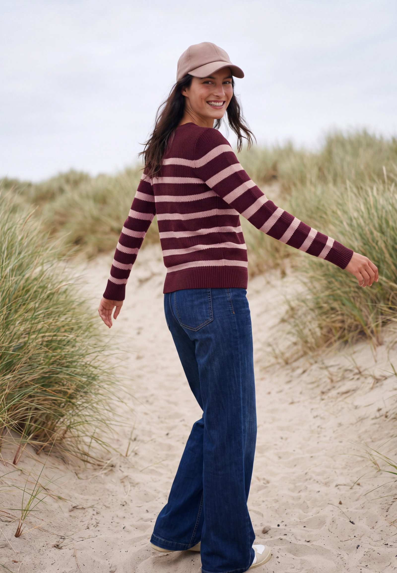 TOS structured stripe, red wine #4