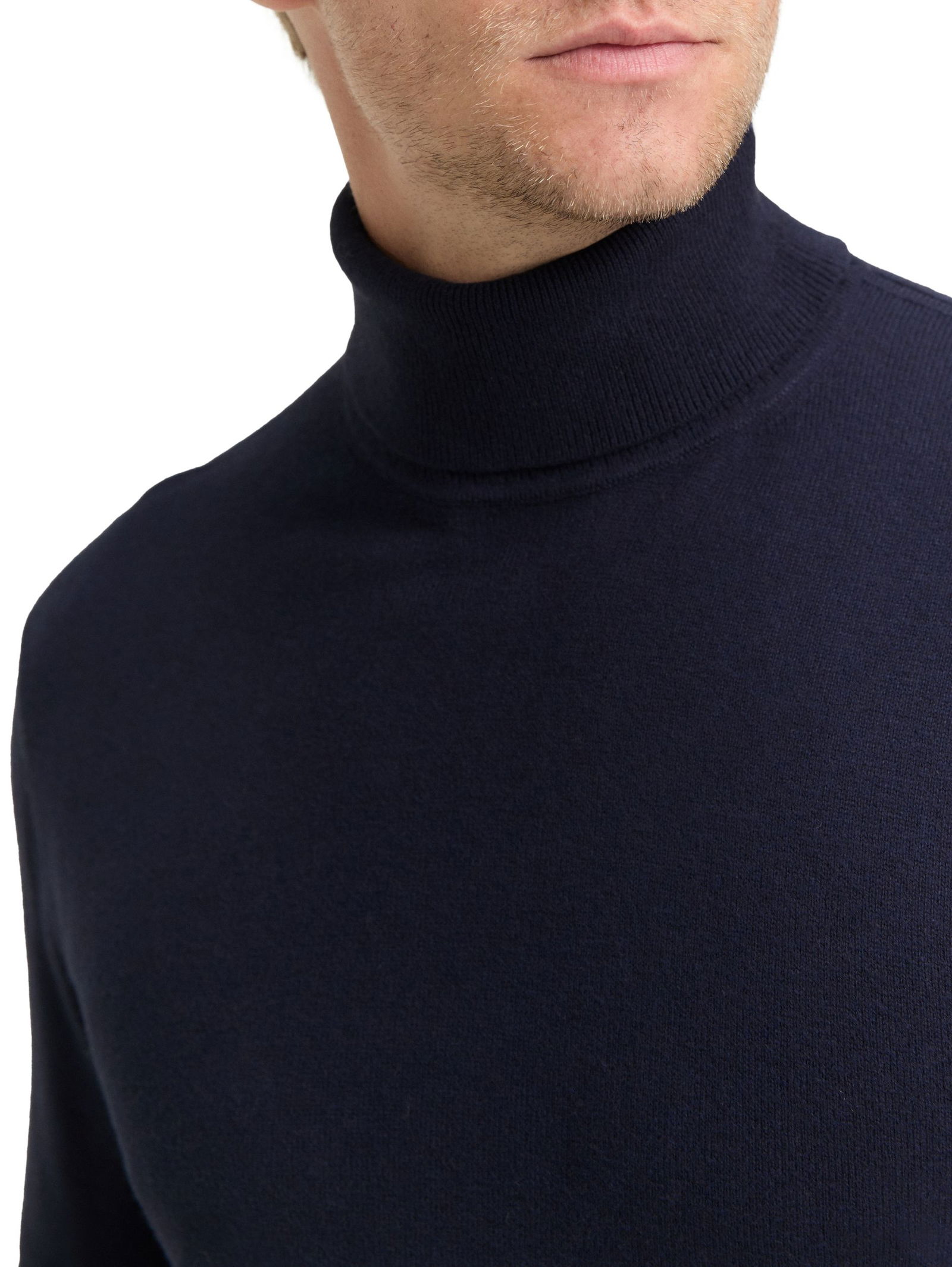 Tom Tailor | Tom Tailor Rollkragenpullover | M | knitted navy melange