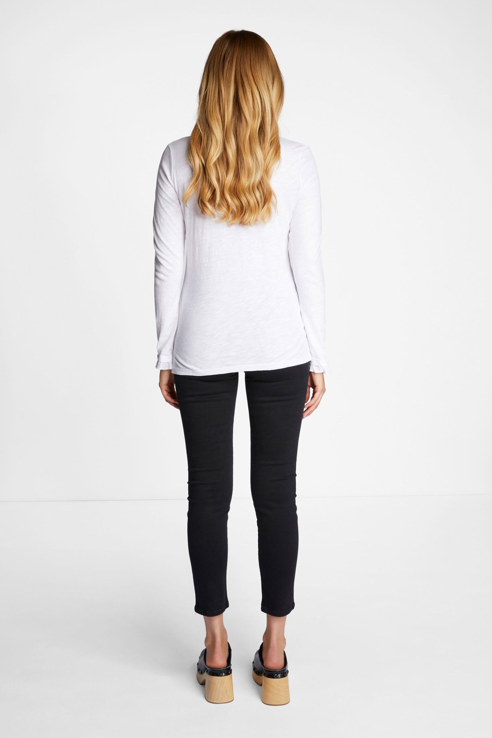 Rich & Royal | Organic Slub Frill Longsleeve | XS | white