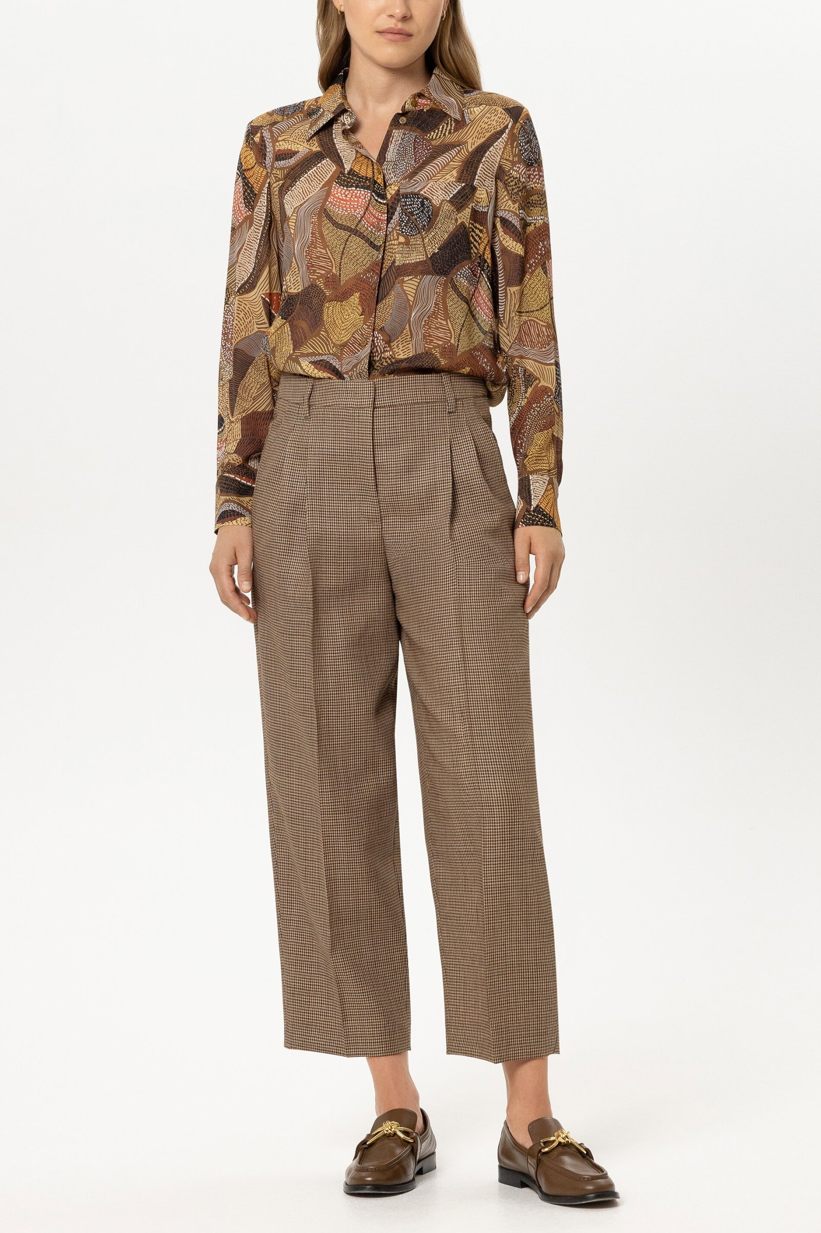Glencheck-Tapered-Pants, soft caramel/caramel #2