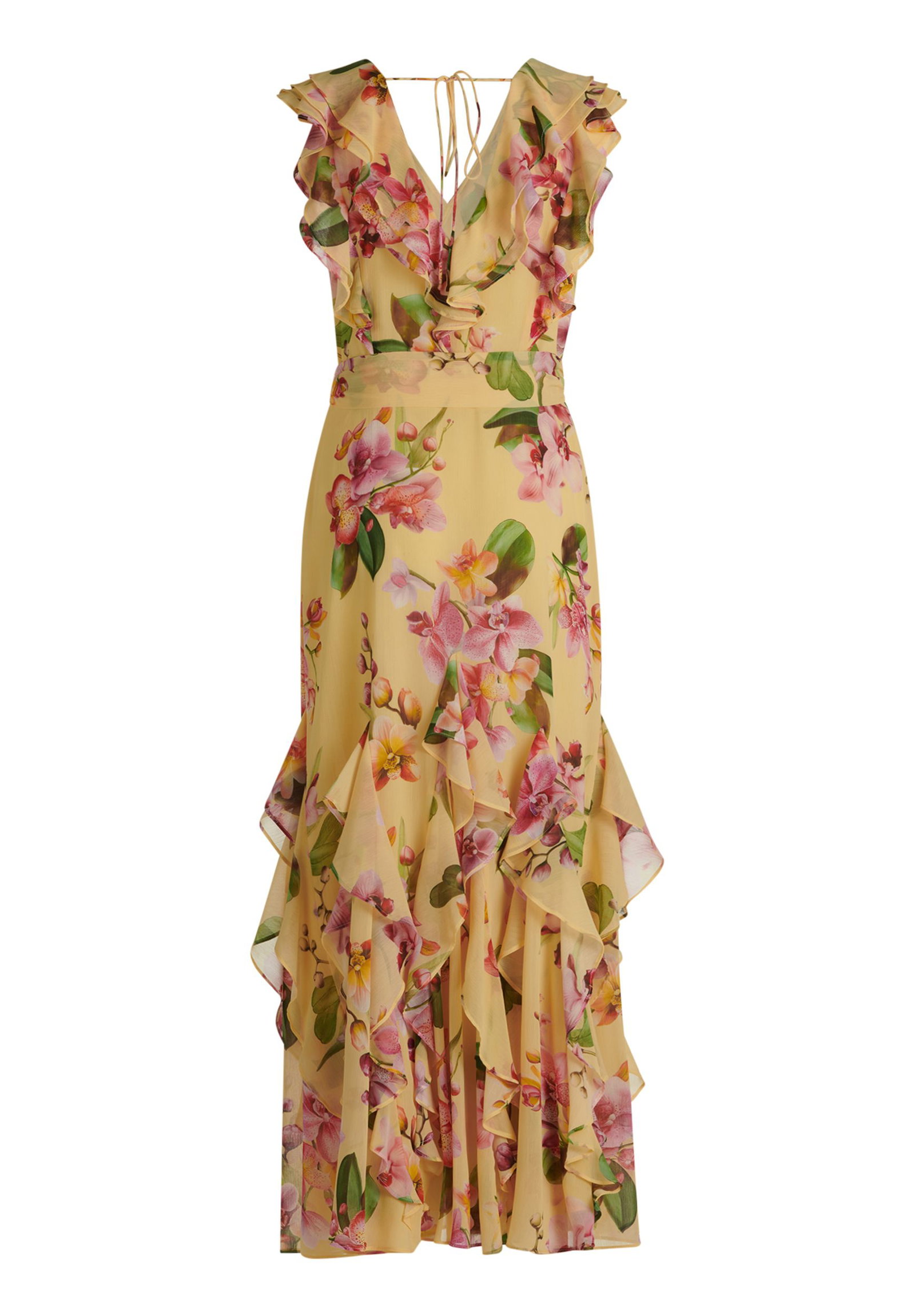 |  Kleid Lang, Yellow/Rosé | 38