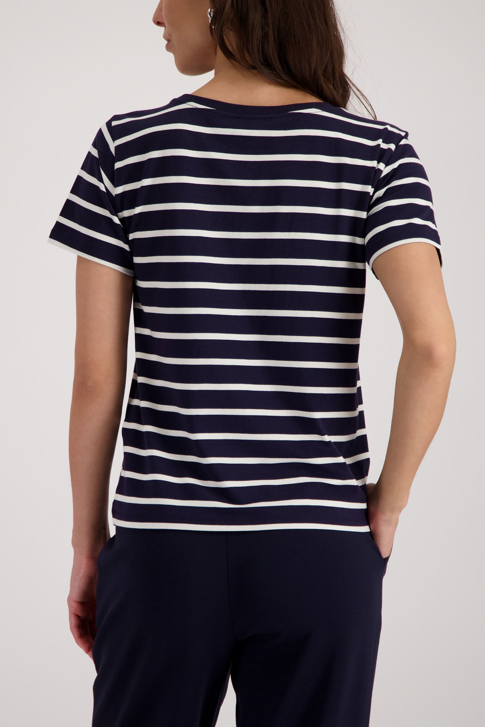 Monari |  T-Shirt, sea side ringel | 46