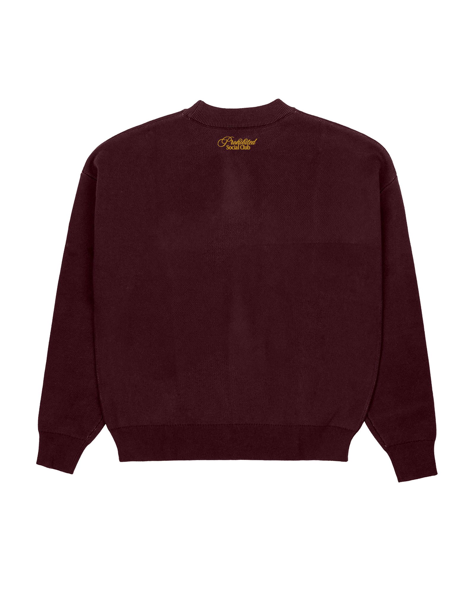 Prohibited |  Prohibited Sweater Emblem Knit | M | bordeaux