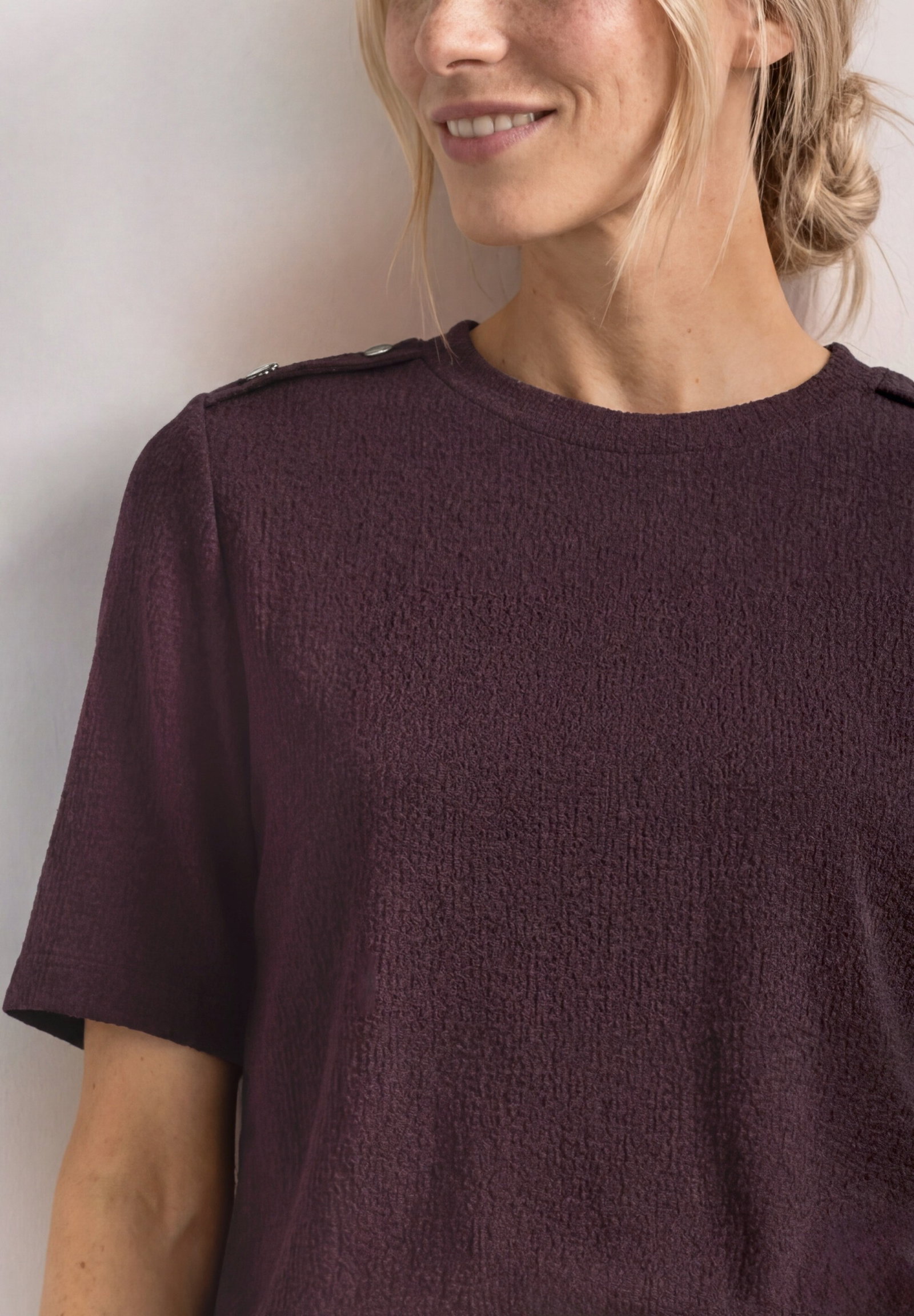 structure shirt w.deco buttons, rustic rouge #6