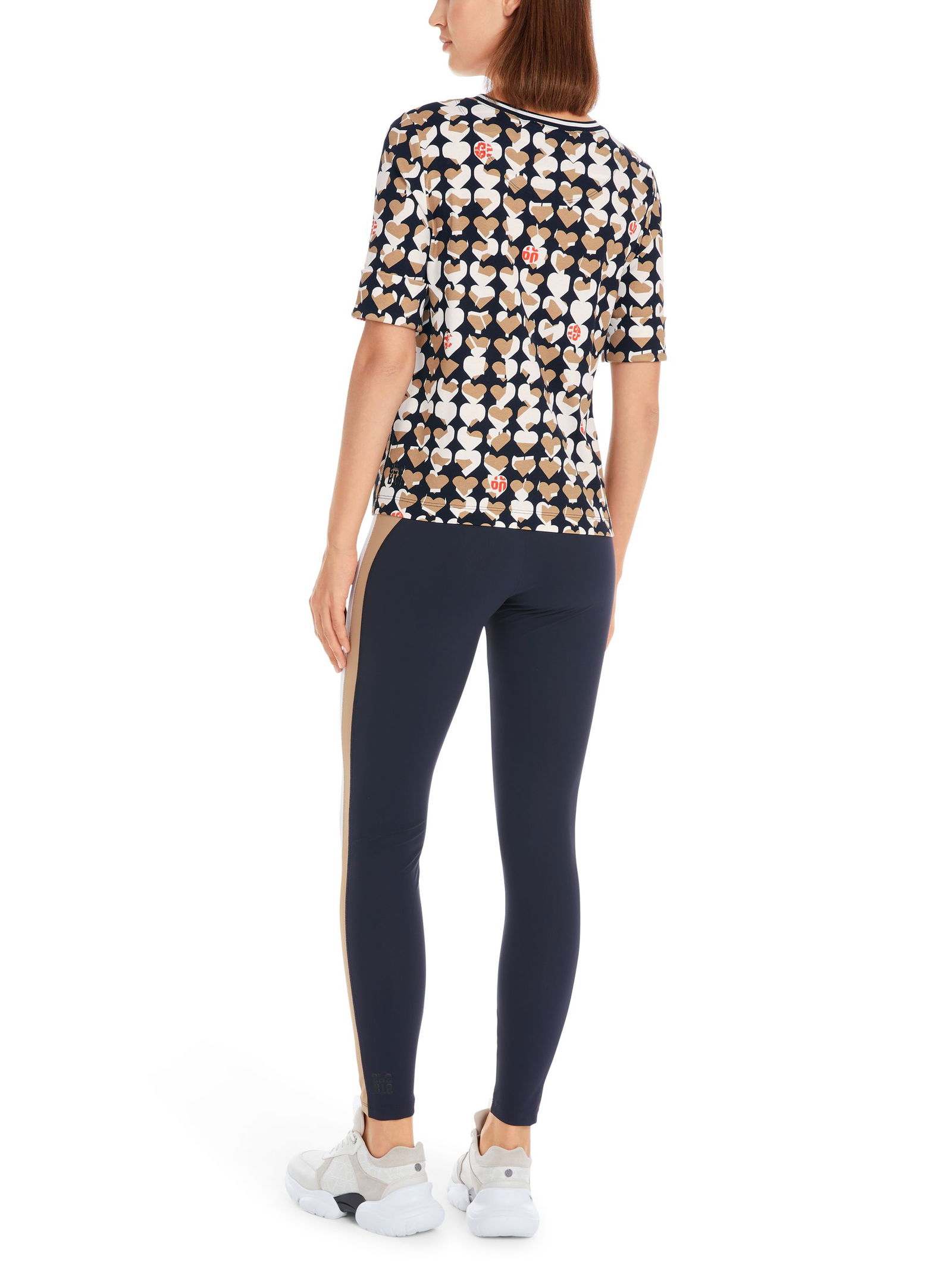 Marc Cain Sports |  T-Shirt mit Heartbreaker-Print | 42 | navy