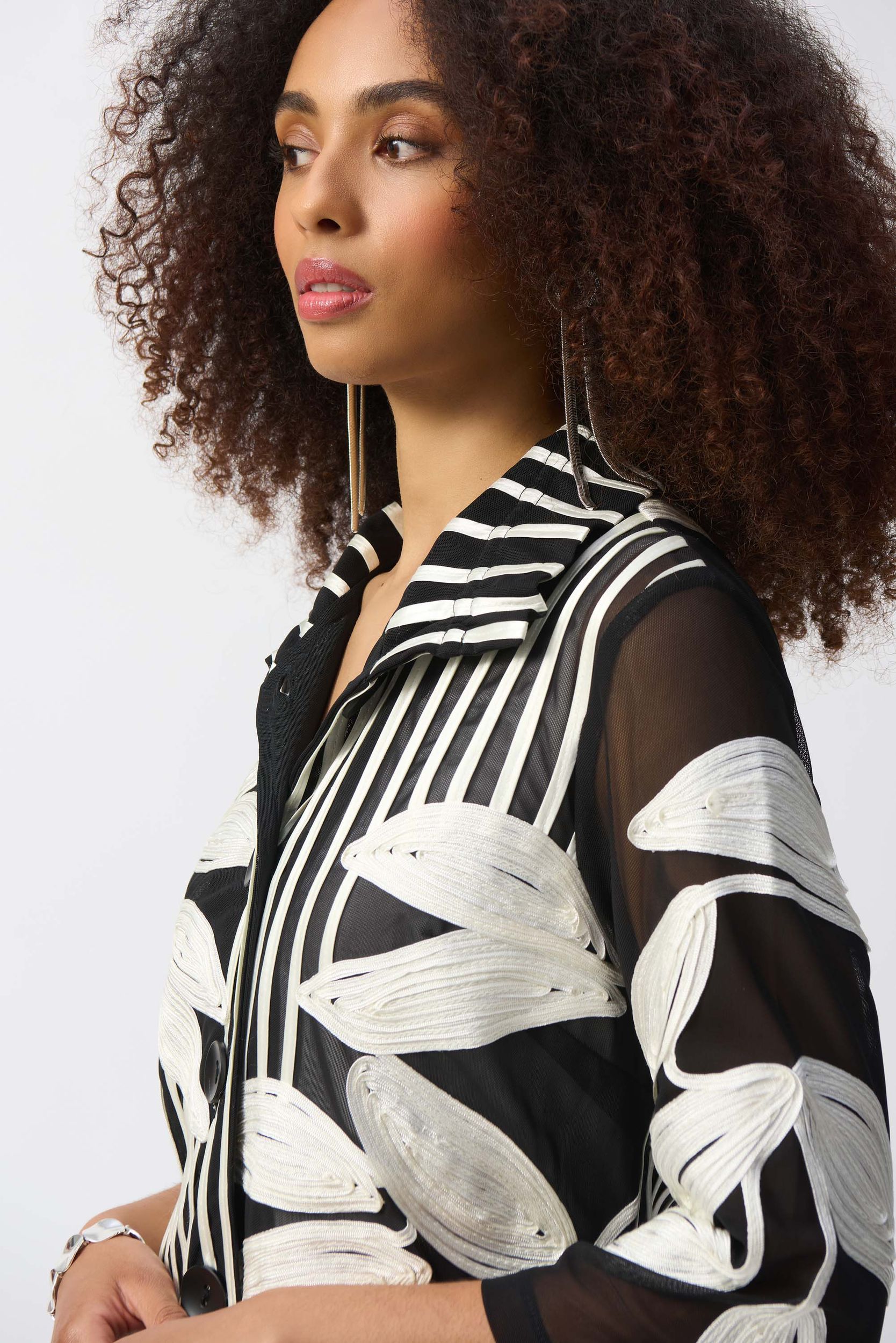 Joseph Ribkoff |  Joseph Ribkoff Druckbluse  | M | schwarz/vanille