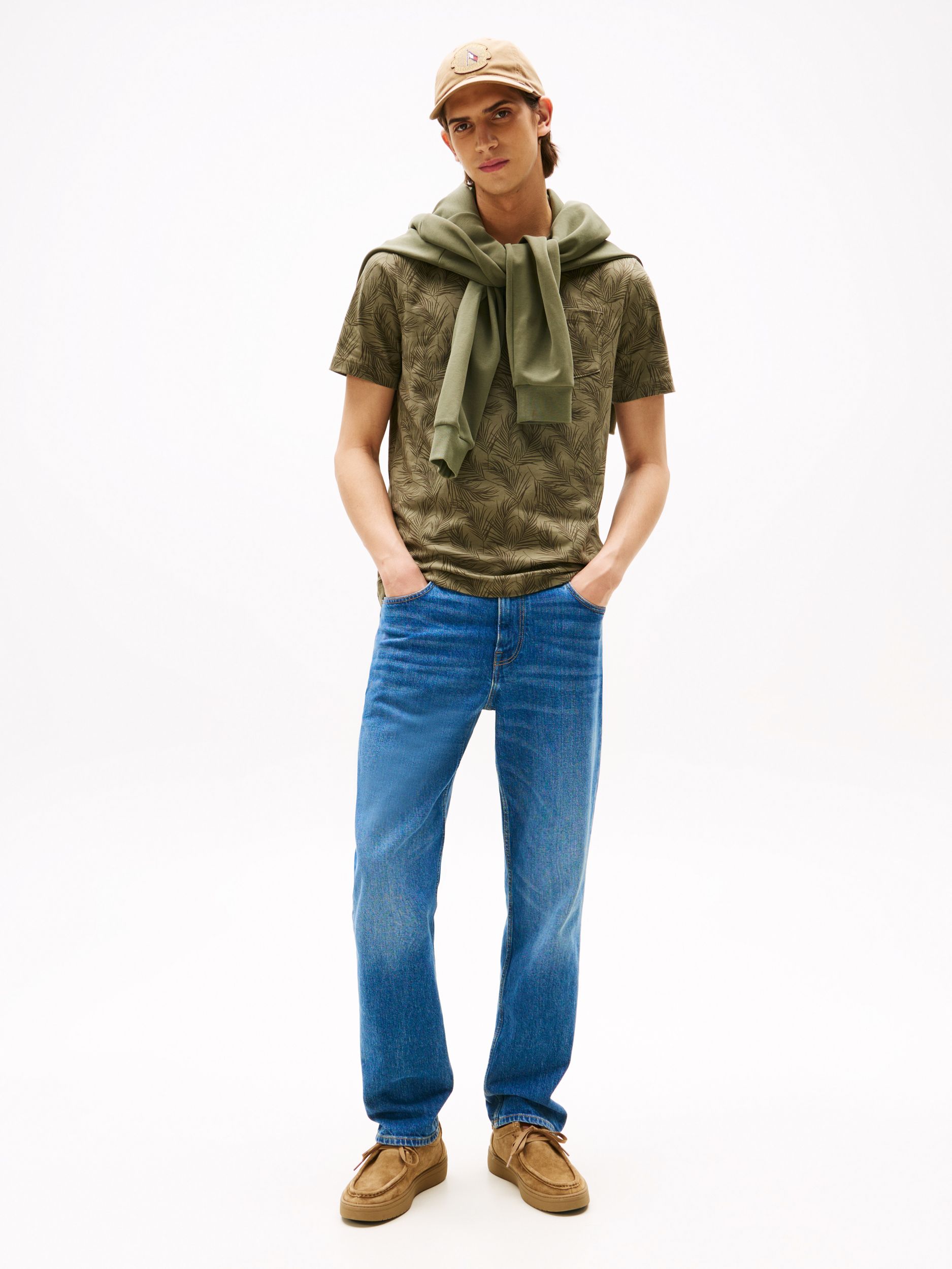  |  LEAF POCKET AOP TEE, GREEN | M | nouveau green / optic white