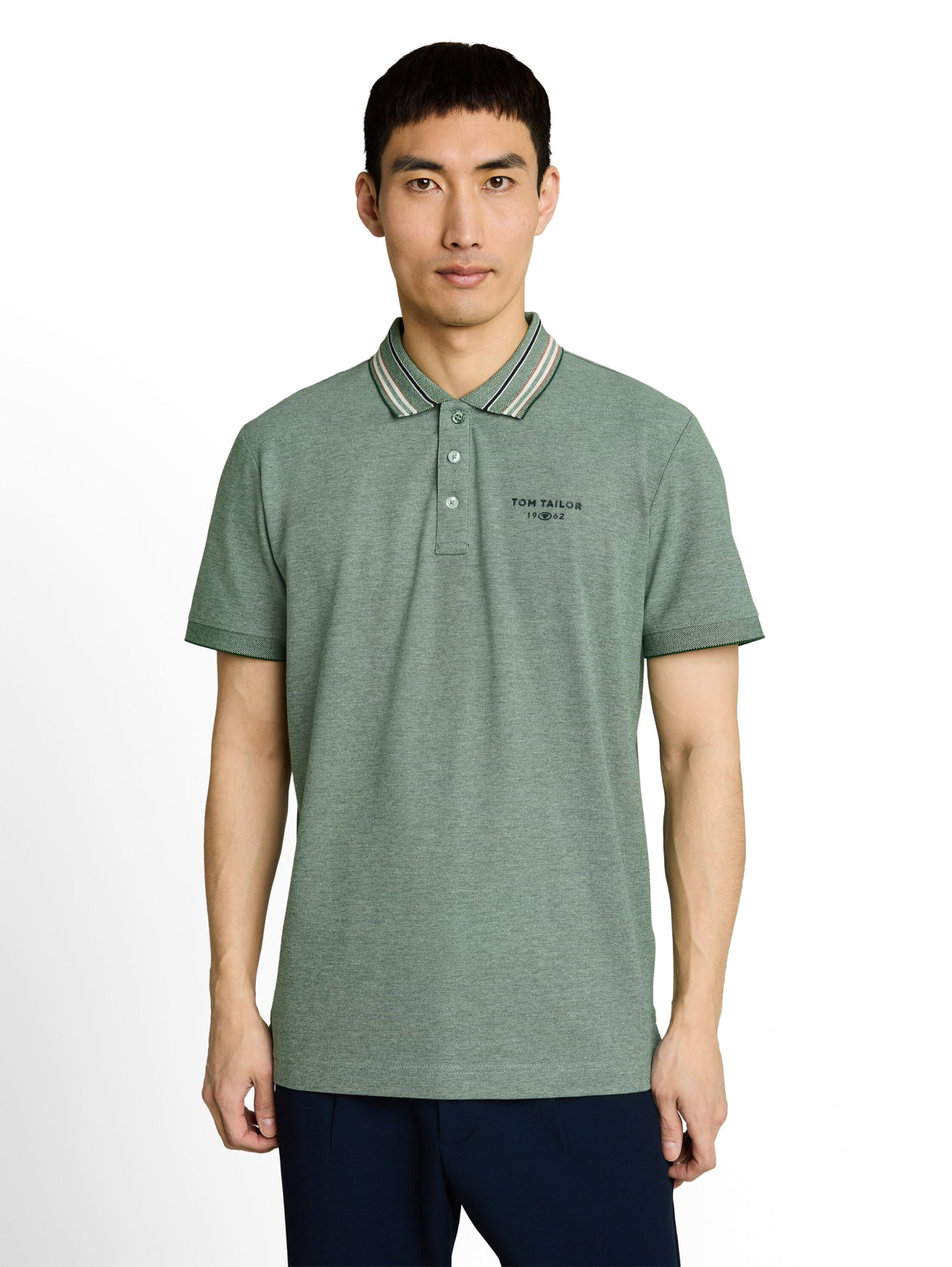 contrast polo, Garden Green #6