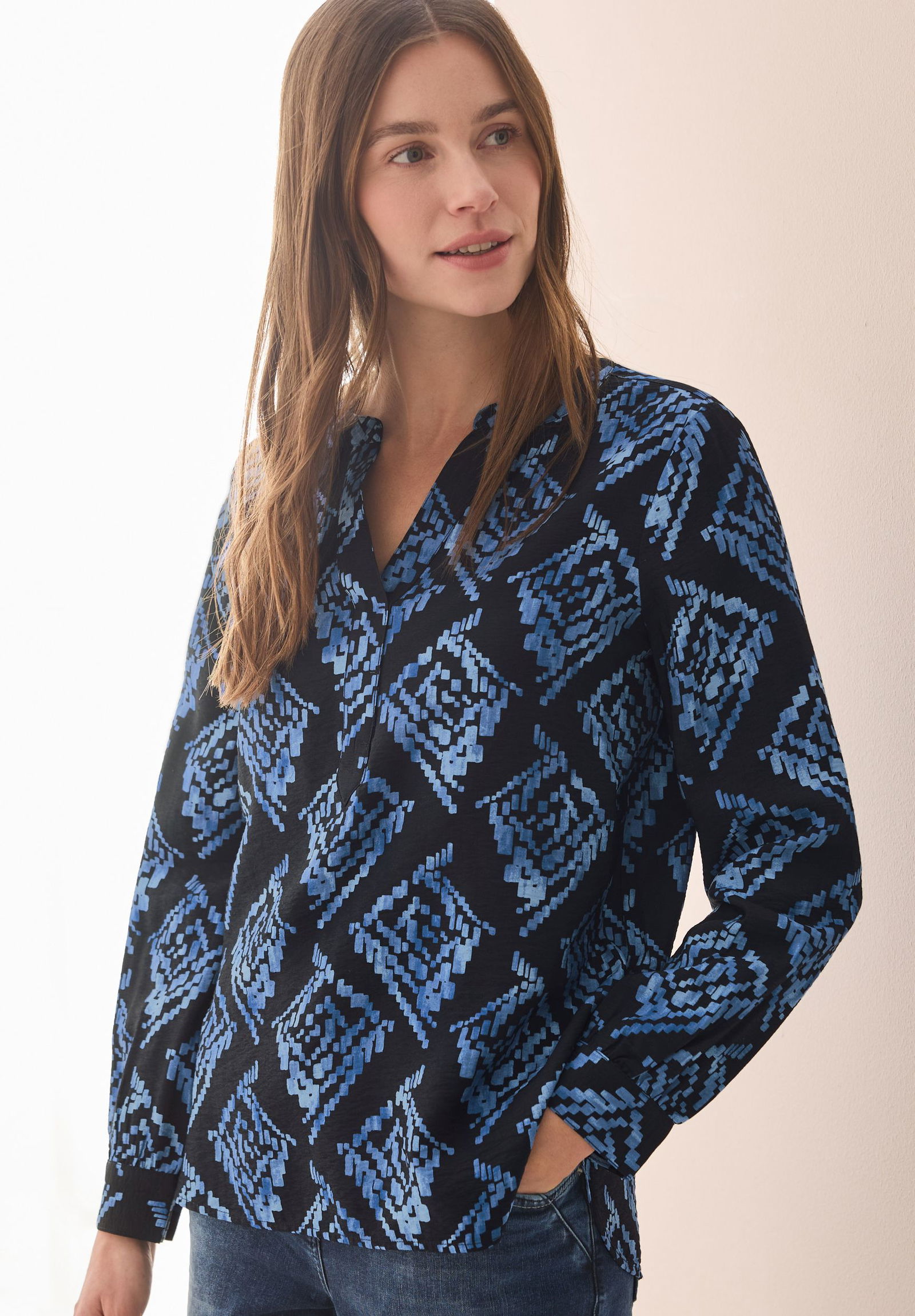 CECIL |  CECIL Druckbluse  | S | universal blue