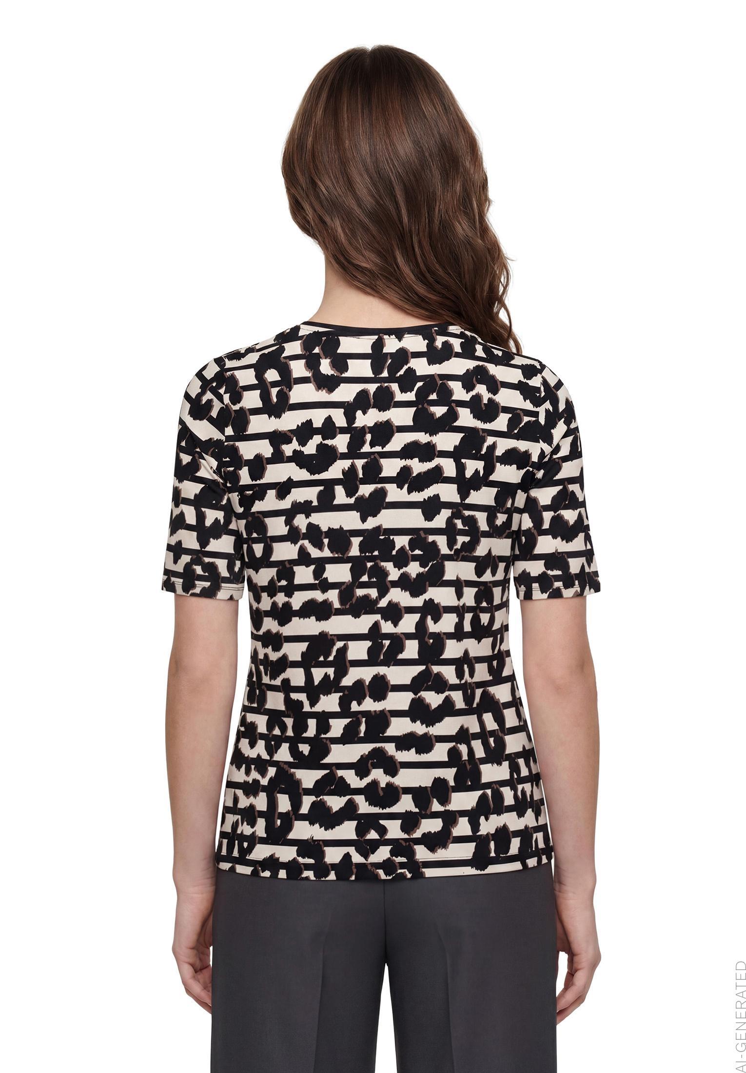 Shirt Kurz 1/2 Arm, Beige/Black #4