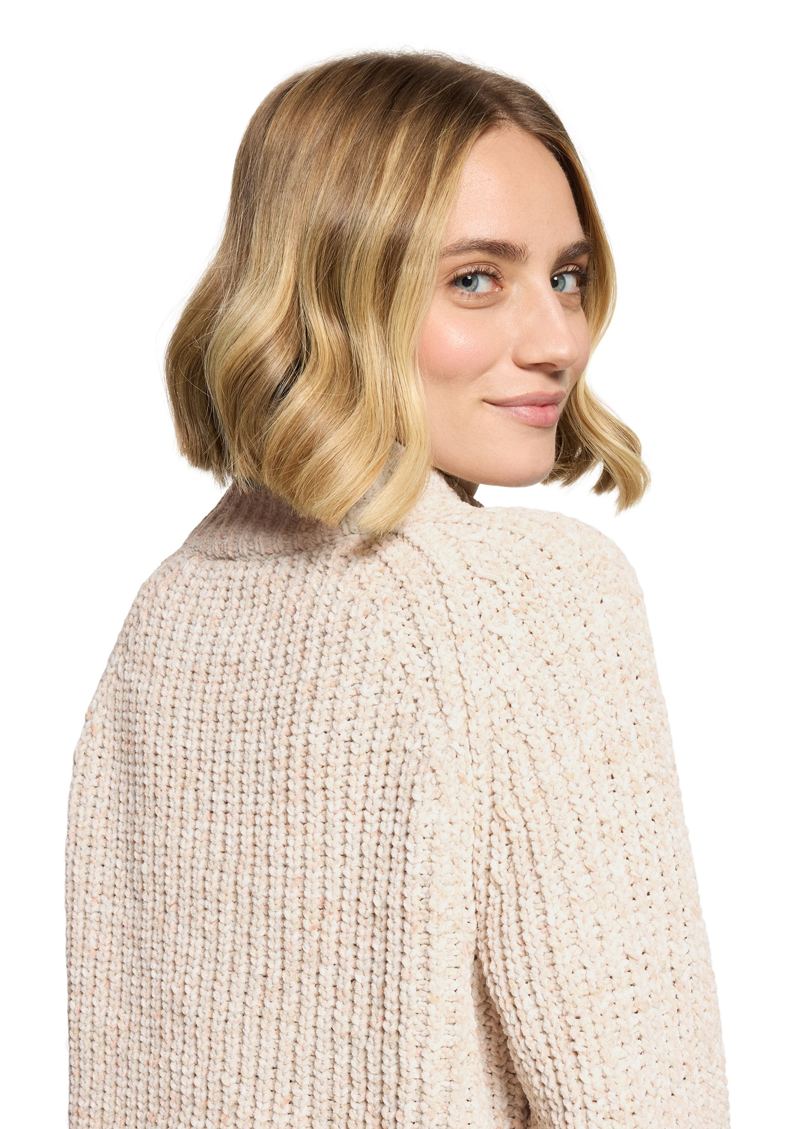 Strickpullover Kurz 1/1 Arm, Cream/Green #7