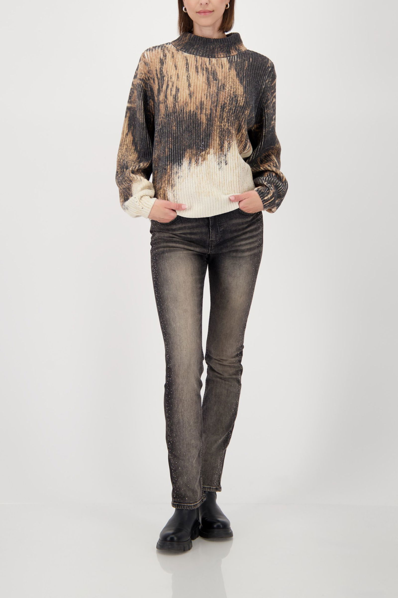Monari | Pullover, whisky gemustert | 36